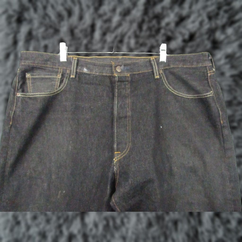 Levi's Levi's 501 XX Jeans 42x32 Mens Button Fly Straight Dark Black Distressed 5-Pocket Denim Classic Fit Casual Mens Size US 42 / EU 58 - 1 Thumbnail