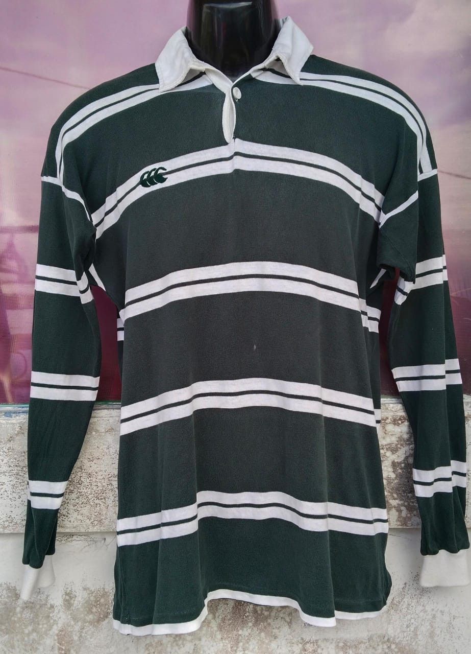 Canterbury of New Zealand Vintage Centerburry Stripe Long Sleve Polo Rubgy Shirt Size US S / EU 44-46 / 1 - 1 Thumbnail