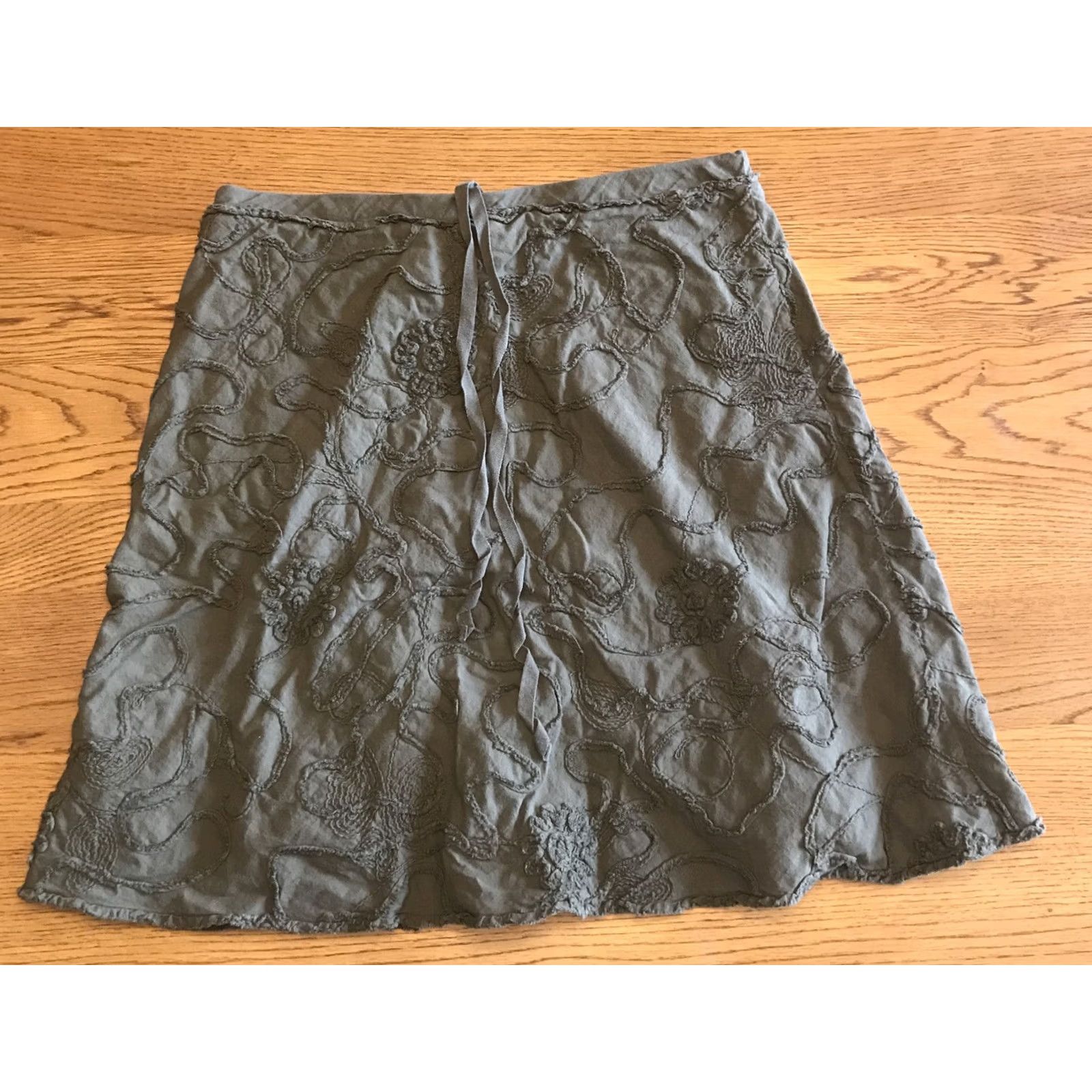 Vintage Max Studio Skirt Women Knee Length, Dark Green, Elastic Waist, Knit Cotton, Size S, Lined, Casual, Pencil, 316 Size 28" / US 6 / IT 42 - 2 Thumbnail