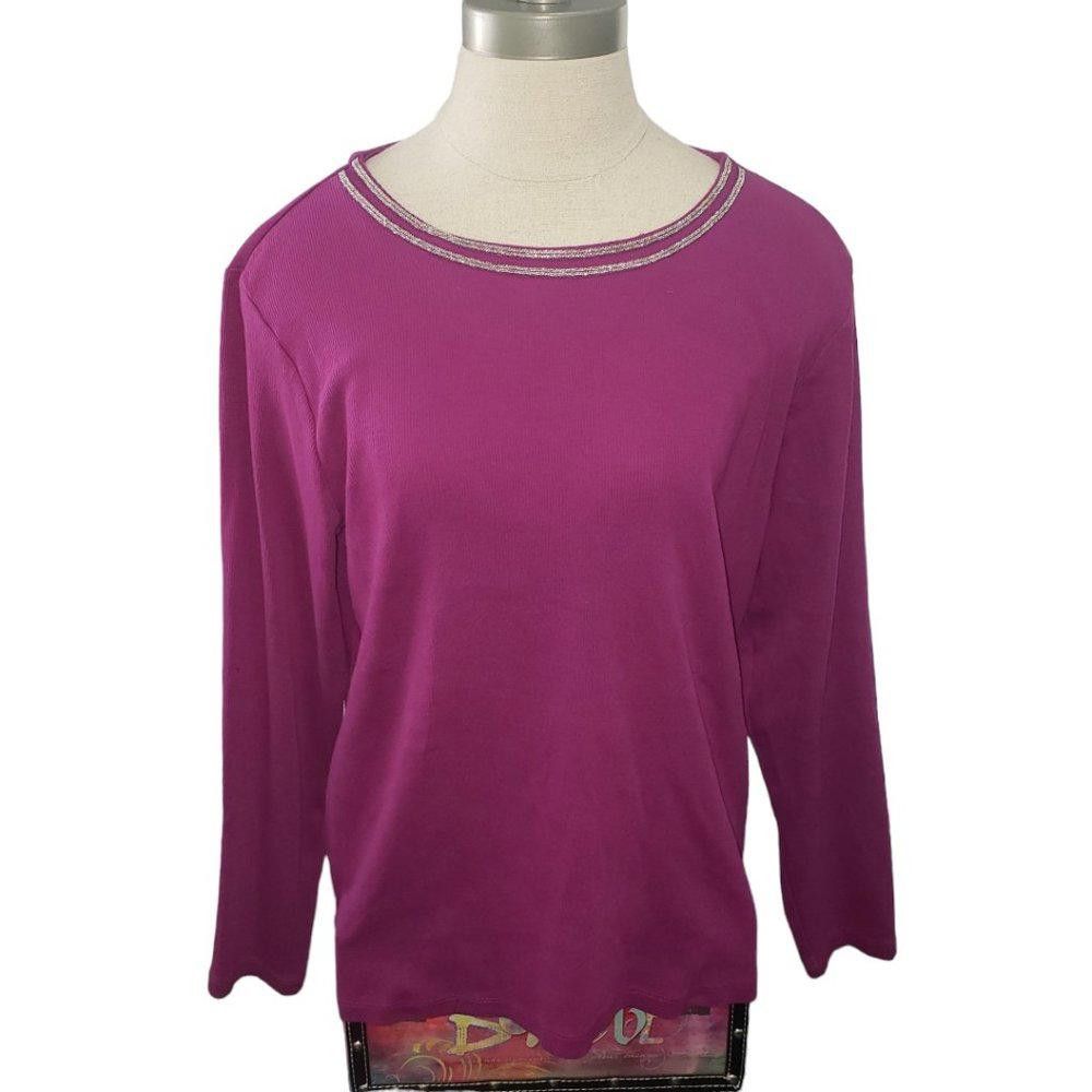 Chicos CT801a Chico's Ladies Magenta Long Sleeve Top L Size L / US 10 / IT 46 - 1 Thumbnail