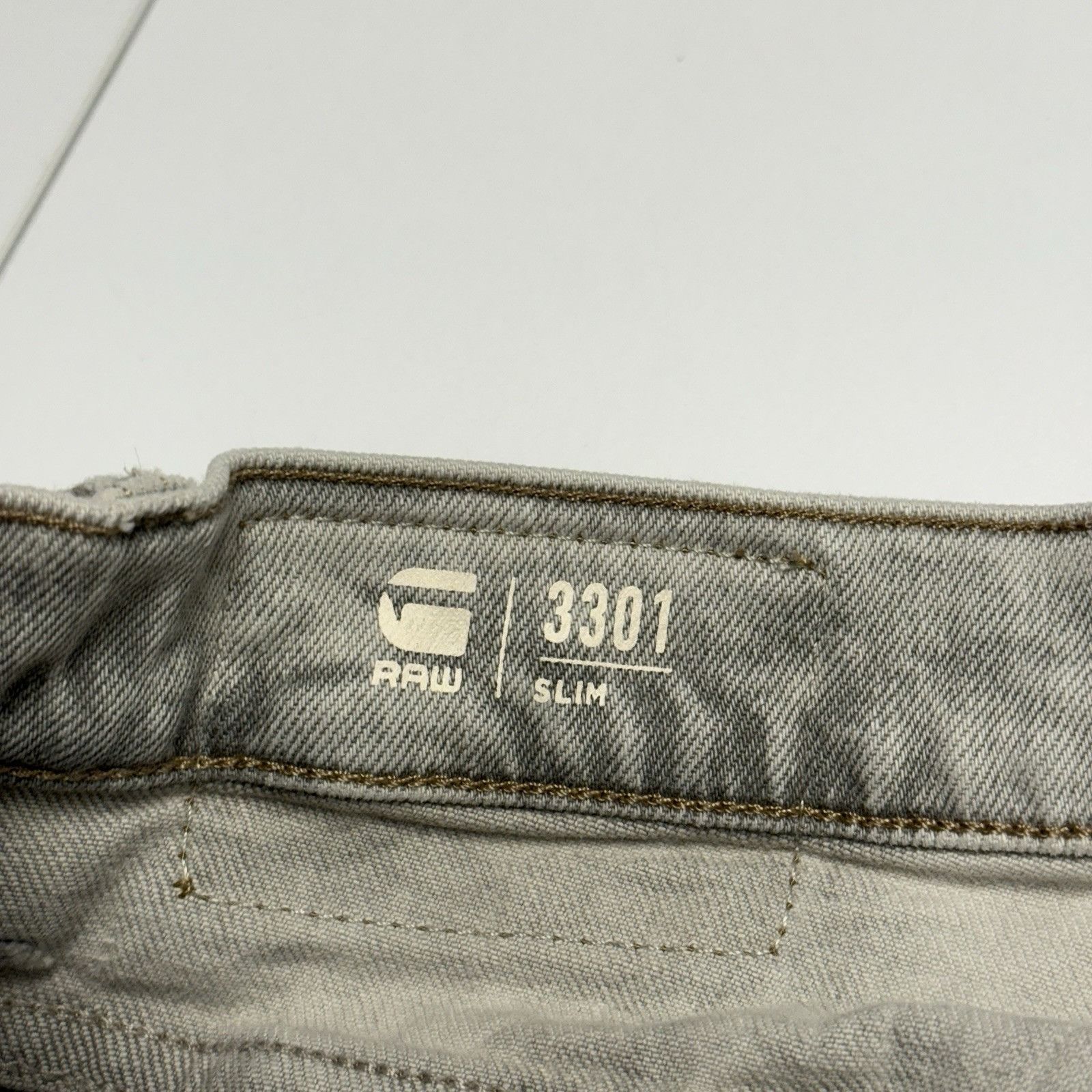 G-Star G-Star Original Raw Denim Jeans Mens Gray 3301 Slim 32x30 (3 Size US 33 - 6 Thumbnail