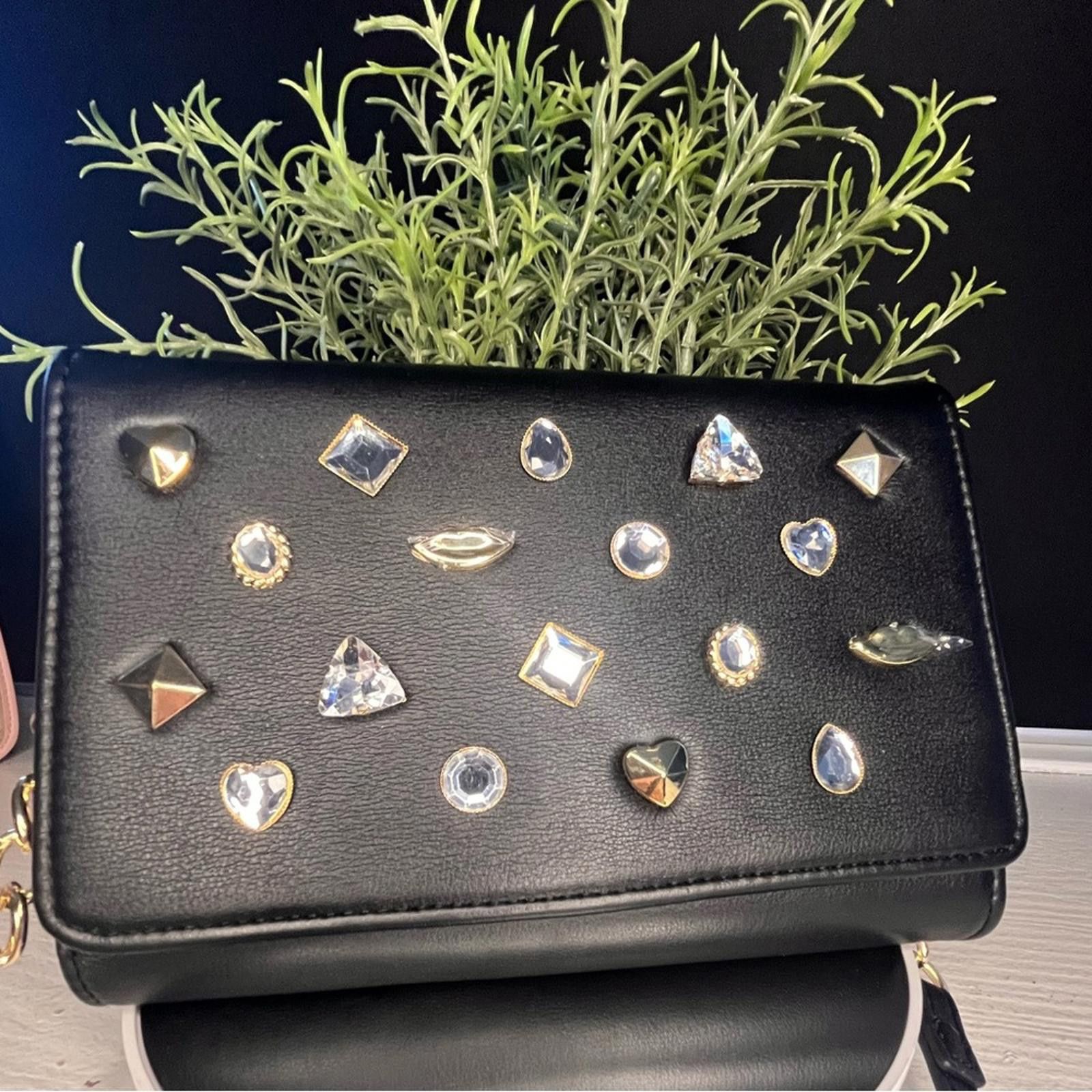 Betsey Johnson Betsey Johnson Studded Gem Crossbody Bag With Chain Strap Size ONE SIZE - 4 Thumbnail
