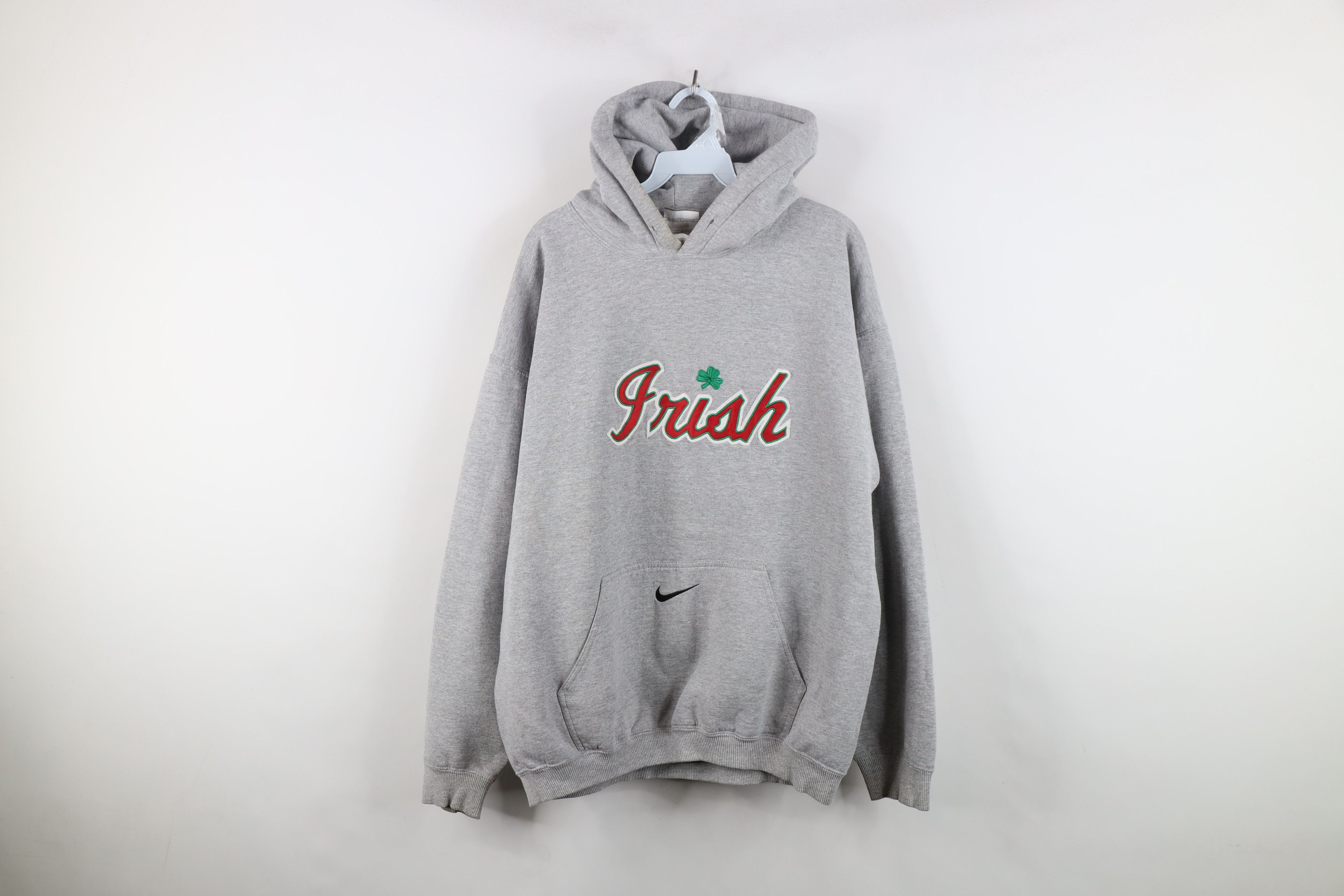 Nike Vintage Nike Center Swoosh Irish Hoodie Sweatshirt Gray Size US L / EU 52-54 / 3 - 1 Thumbnail