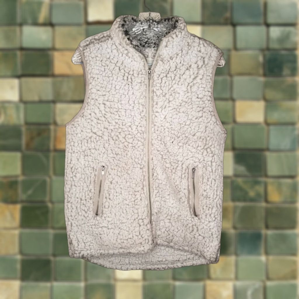 Vintage Thread + Supply Vest Womens XS Zip Up Vest White Polyester 100% Women Size XS Vest Womens (XS) Size XS / US 0-2 / IT 36-38 - 1 Thumbnail