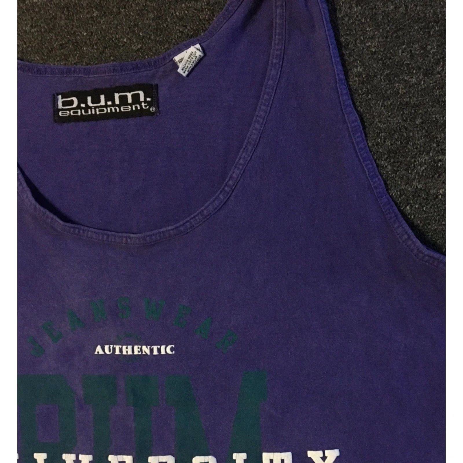 Vintage VINTAGE B.U.M. Equipment Tank Top Shirt M Purple 90s Surf Grunge Hip Hop Vaporwave Ocean Beach USA Mens Graphic Tee) Size US M / EU 48-50 / 2 - 6 Thumbnail