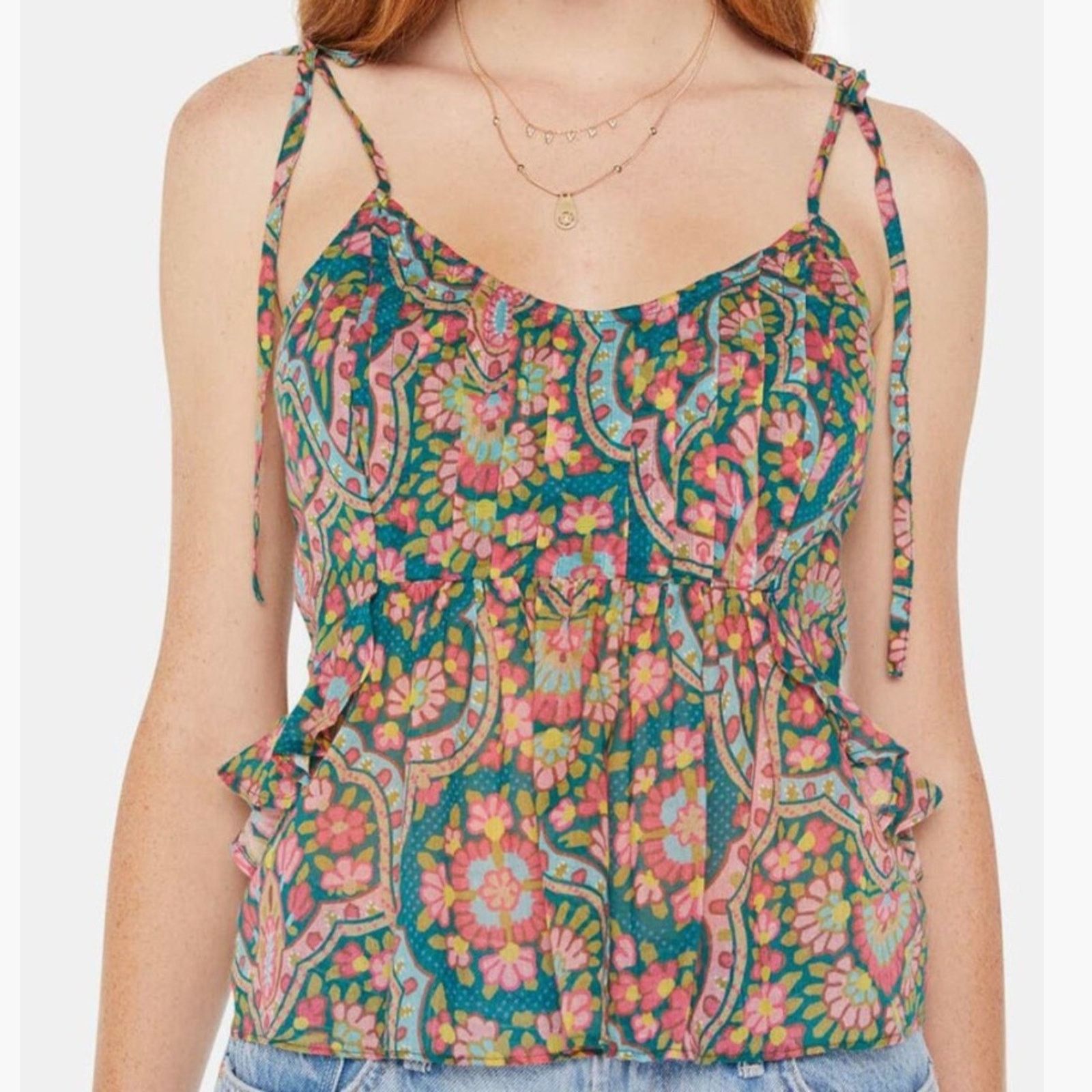 MOTHER MOTHER The Roam Free Floral Cotton Camisole - Under the Rug Size M / US 6-8 / IT 42-44 - 1 Thumbnail