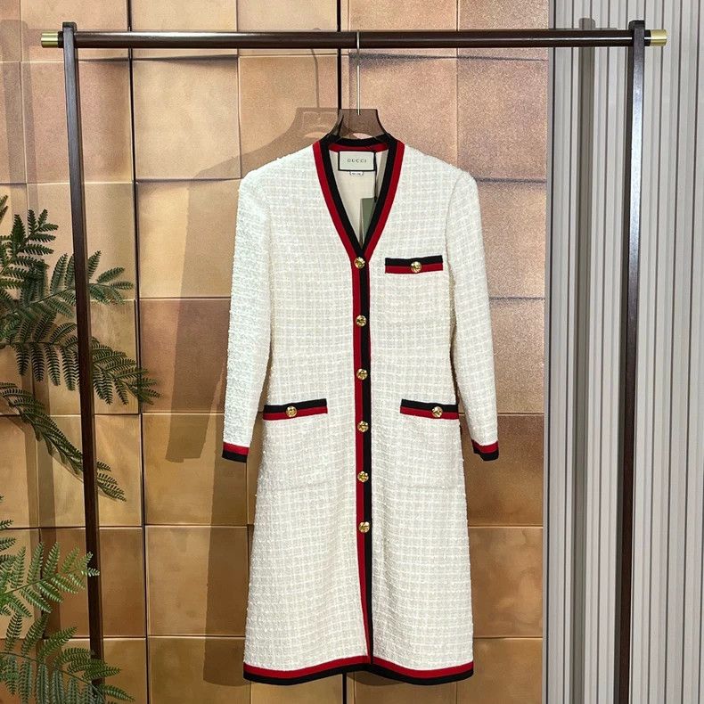 Gucci Gucci Red and black striped gold button tweed dress 2504-Ne Size XS / US 0-2 / IT 36-38 - 1 Thumbnail