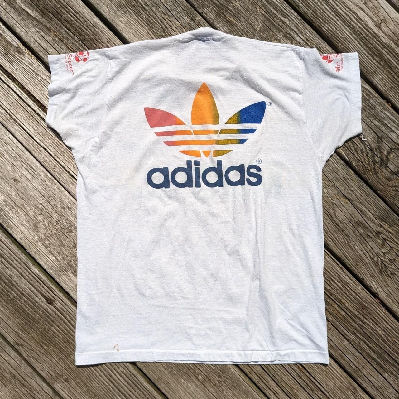 Vintage 80's Adidas Rainbow Trefoil T-shirt