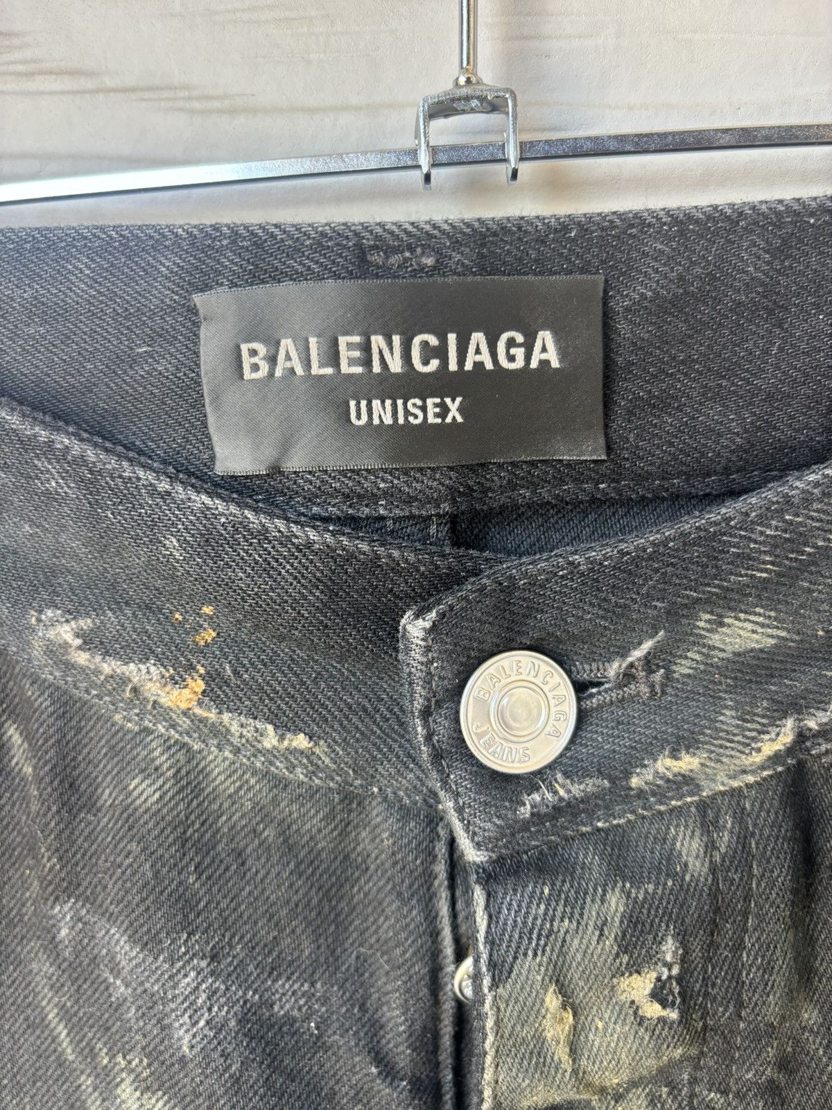 Balenciaga Balenciaga Super Destroyed Baggy Mud Denim Size US 31 - 6 Thumbnail