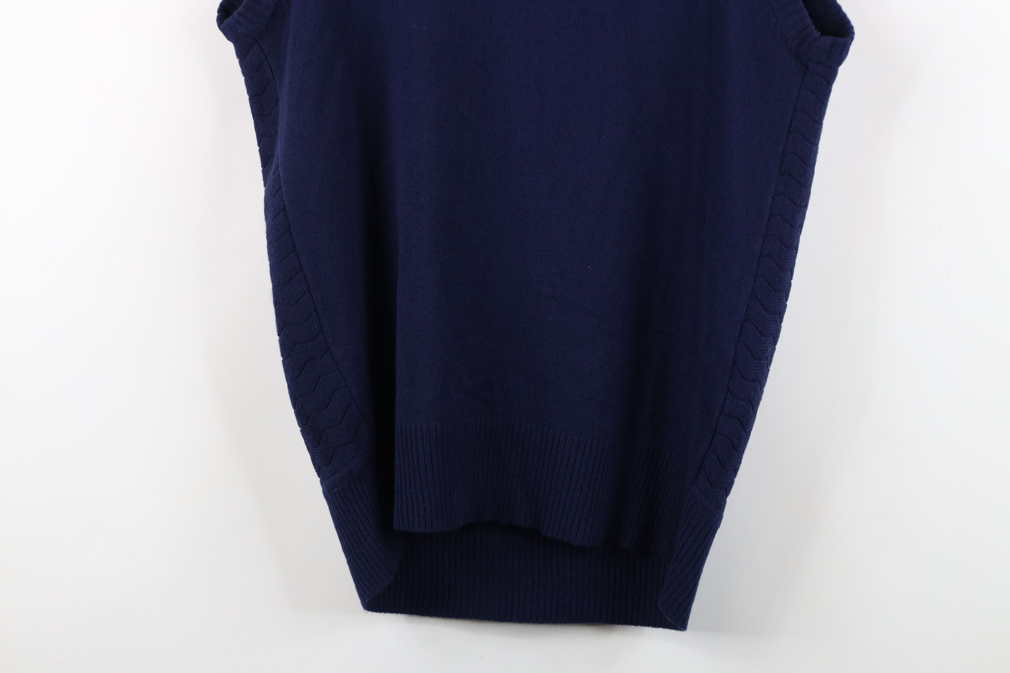 Vintage Vintage 70s Streetwear Zig Zag Wavy Knit Sweater Vest Blue Size L / US 10 / IT 46 - 9 Thumbnail