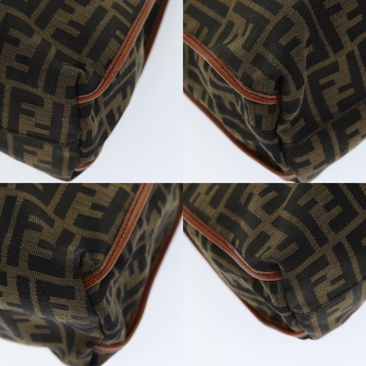 Fendi FENDI Zucca Canvas Tote Bag Brown Black Size ONE SIZE - 10 Thumbnail