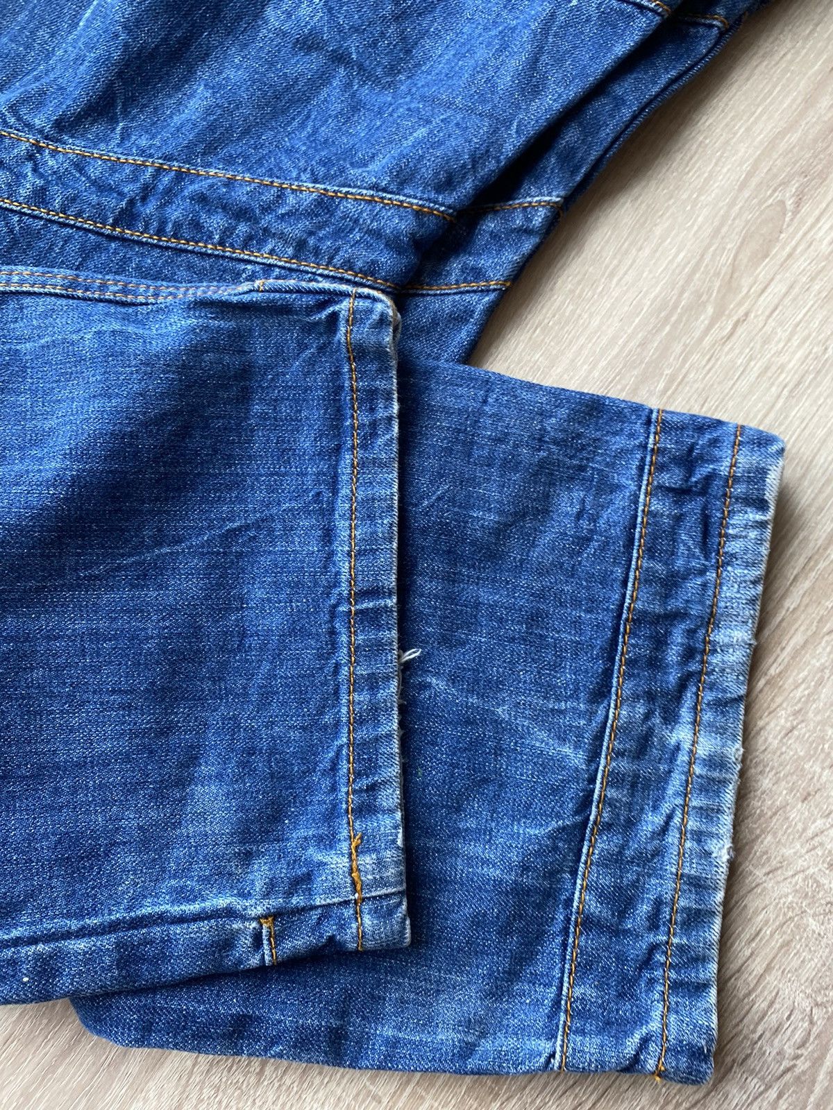 If Six Was Nine × Le Grande Bleu (L.G.B.) × Vintage Vintage Fly 53 Washed Distressed Wide Leg Denim Jeans pants Size US 36 / EU 52 - 8 Thumbnail