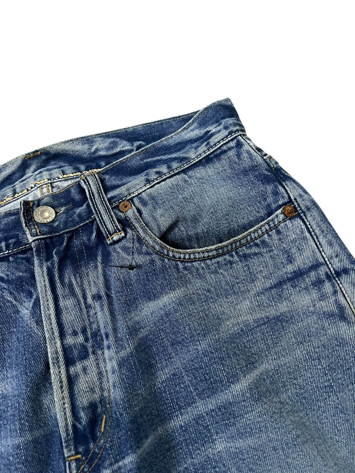 Blue Blue Japan Vintage Blue Blue Japan Patchwork Selvedge Jean Size US 29 - 17 Thumbnail