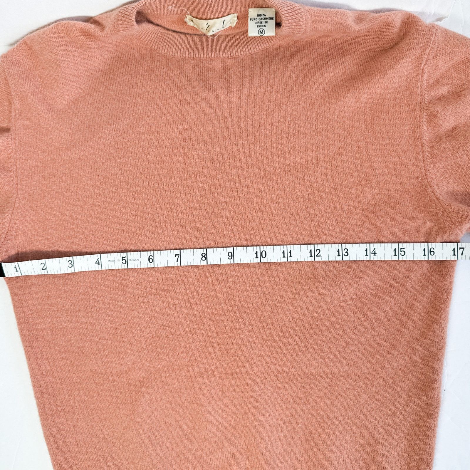 Vintage Vintage ISE 100% Cashmere Sweater Medium Rose Coral Pink Top Size M / US 6-8 / IT 42-44 - 7 Thumbnail