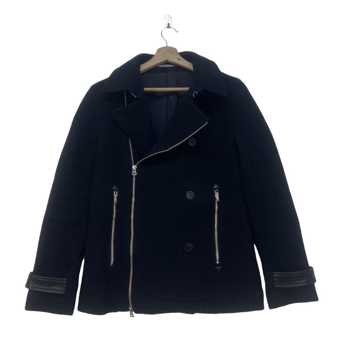 Giacometti Giacometti Biker Double Collar Wool Jacket Size US XS / EU 42 / 0 - 7 Thumbnail