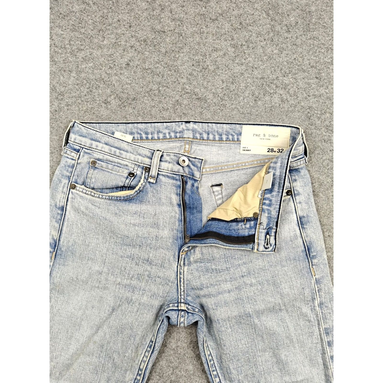 Rag & Bone Rag & Bone Jeans Mens 28x32 Light Wash Fit 1 Skinny Stretch Denim Pants Size US 28 / EU 44 - 2 Thumbnail