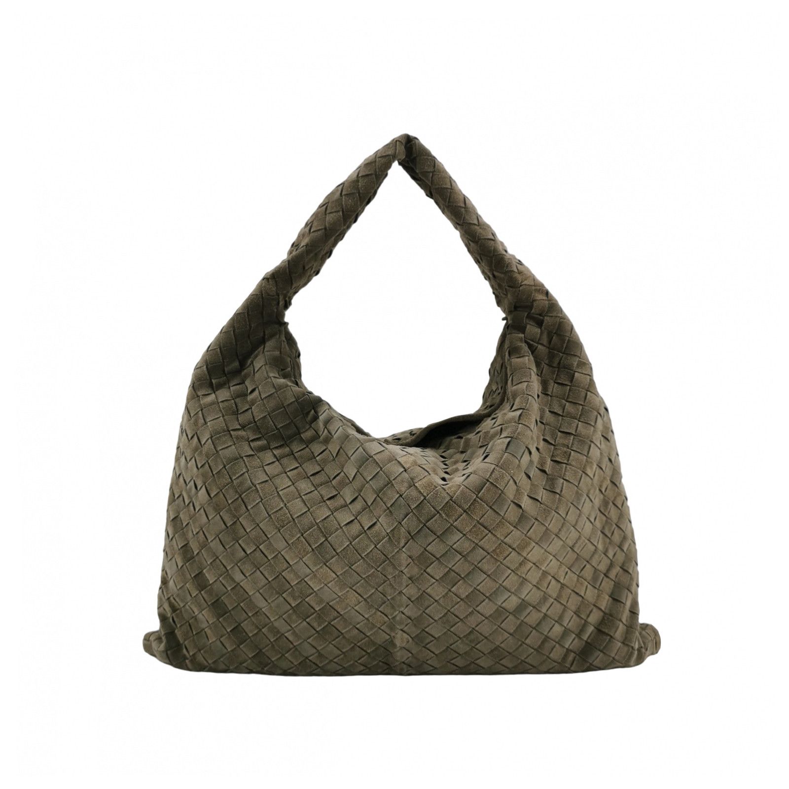 Bottega Veneta Bottega Veneta Suede Intrecciato Hop Bag Large Size ONE SIZE - 1 Thumbnail