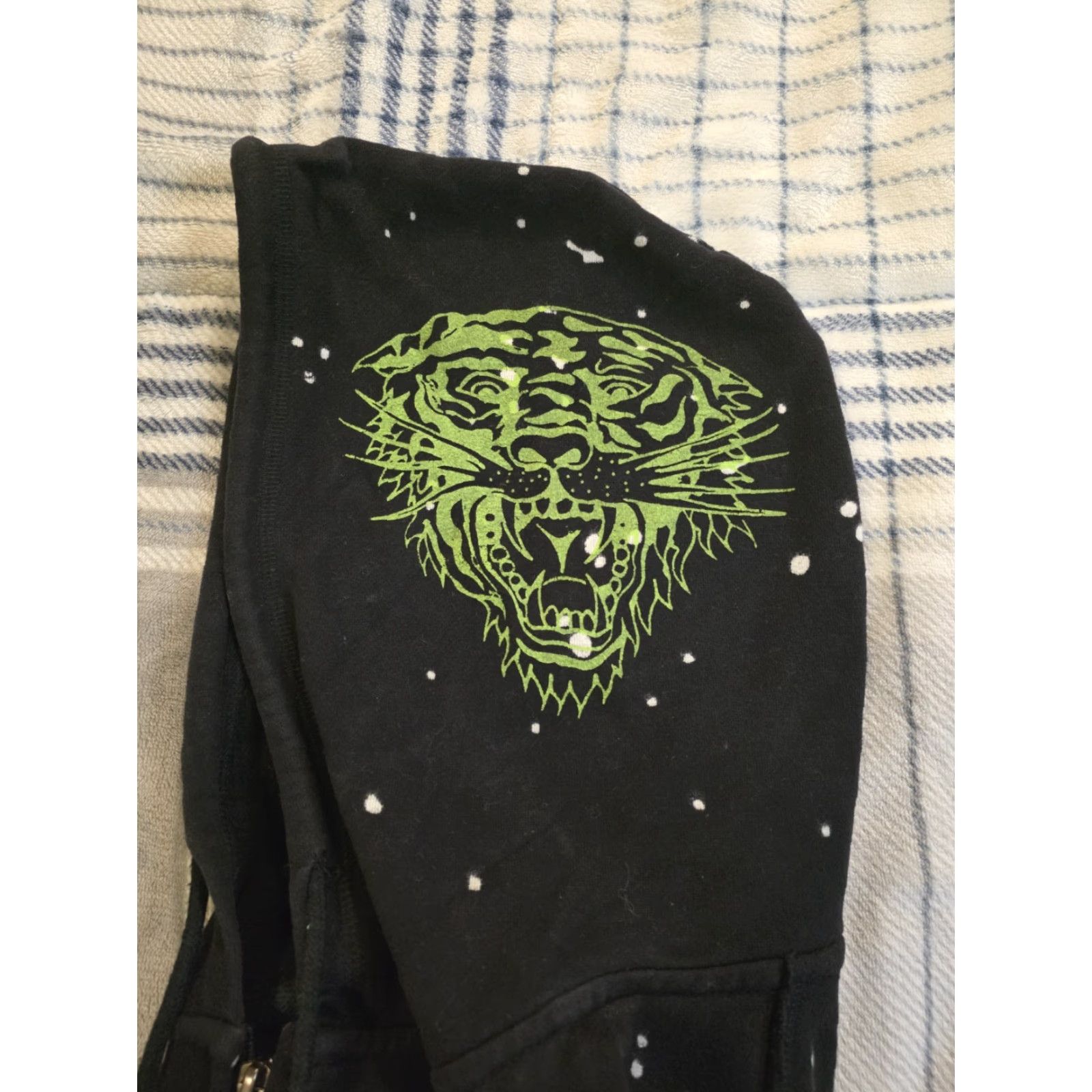 Ed Hardy VINTAGE Ed Hardy Hoodie Full Zip Embroidered Skull Flowers Lion Black Womens Small Size S / US 4 / IT 40 - 6 Thumbnail
