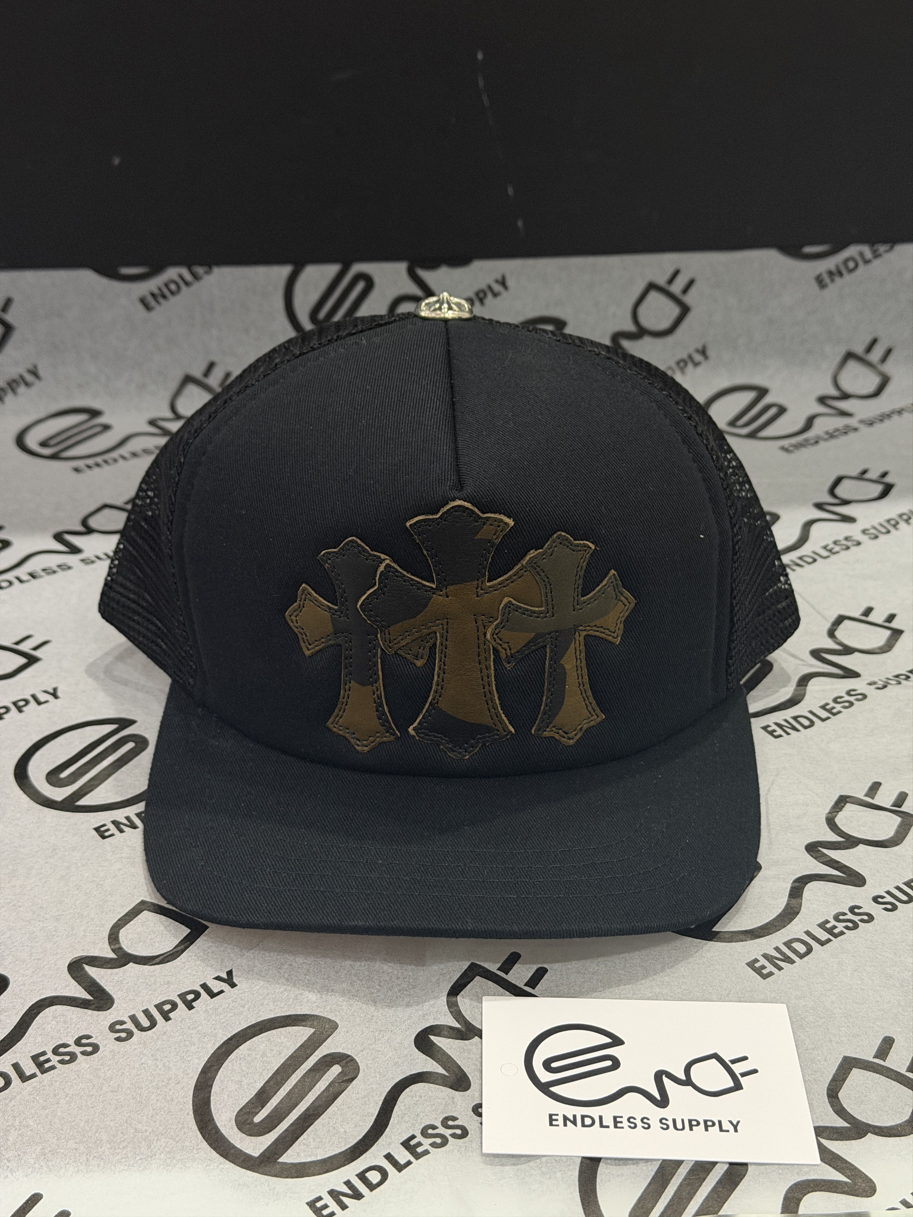 Chrome Hearts Chrome Hearts Leather Cemetery Cross Patch Hat Black/Camo Size ONE SIZE - 1 Thumbnail