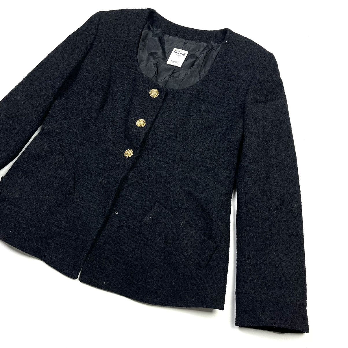 Celine Celine Vintage Luxury Wool Blazer Jacket Archival Black Size L / US 10 / IT 46 - 3 Thumbnail