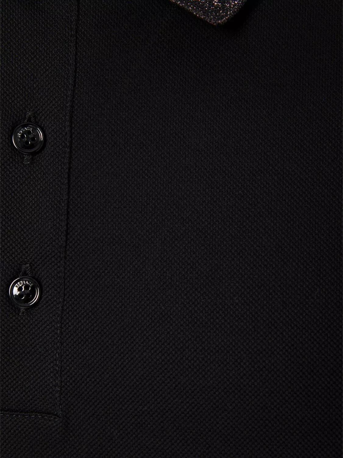 Versace VERSACE Barocco Black Pique Polo Shirt New Authentic Size US M / EU 48-50 / 2 - 3 Thumbnail