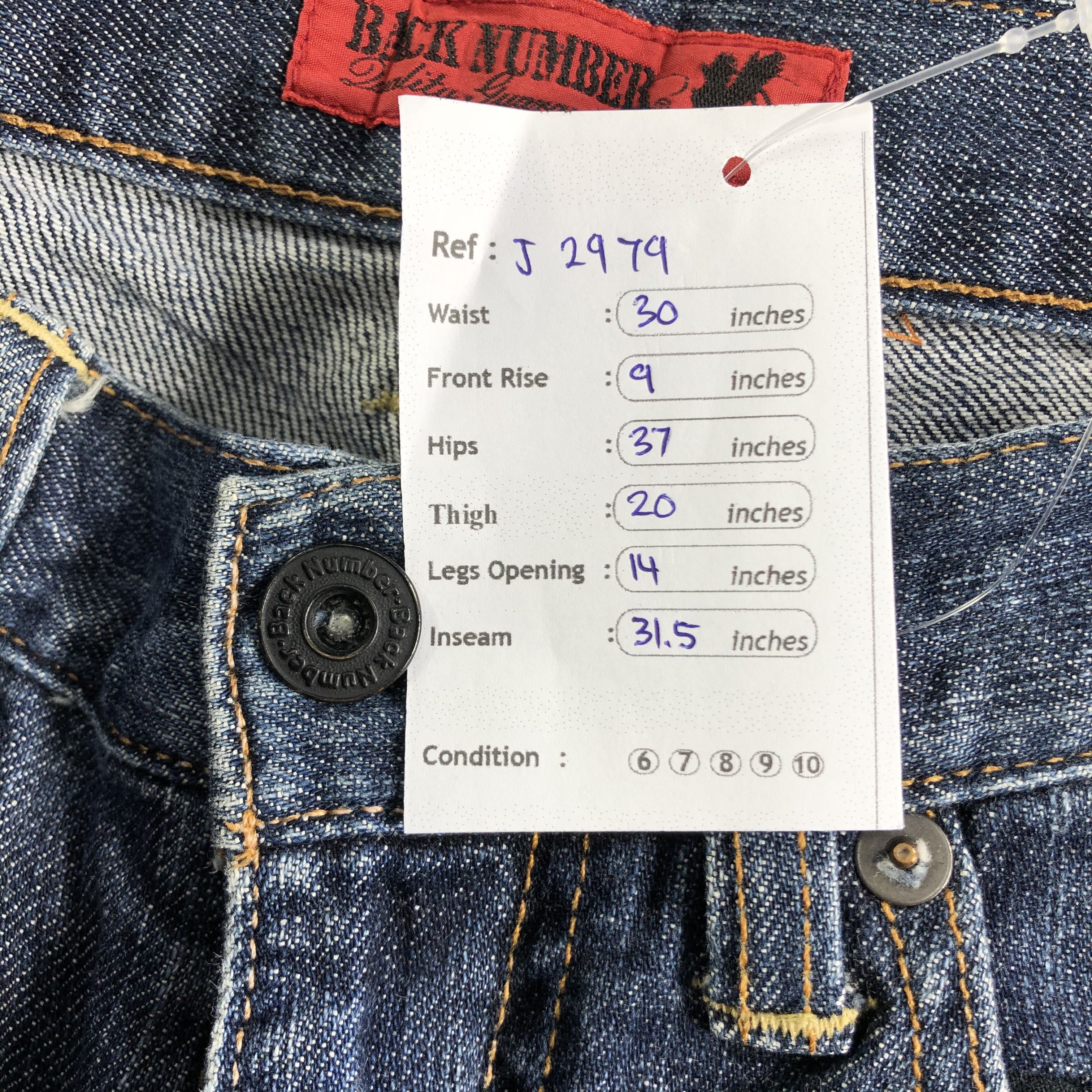 Vintage Vintage Blue Wash Back Number Selvedge Jeans-J2979 Size US 30 / EU 46 - 13 Thumbnail