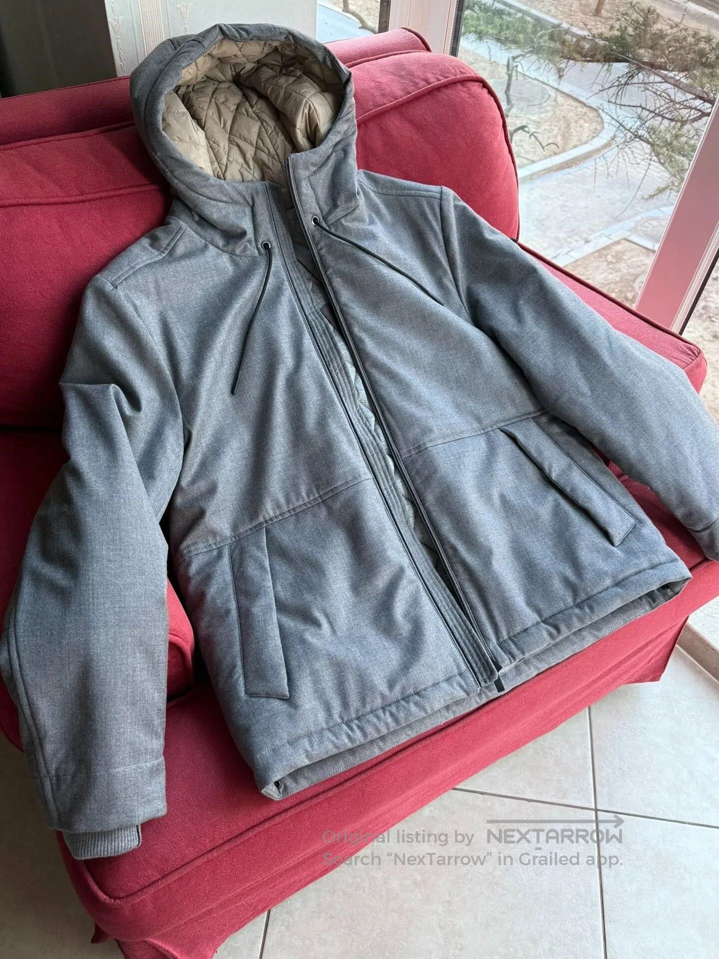 Peserico gray wool parka coat with hood. Size US L / EU 52-54 / 3 - 3 Thumbnail