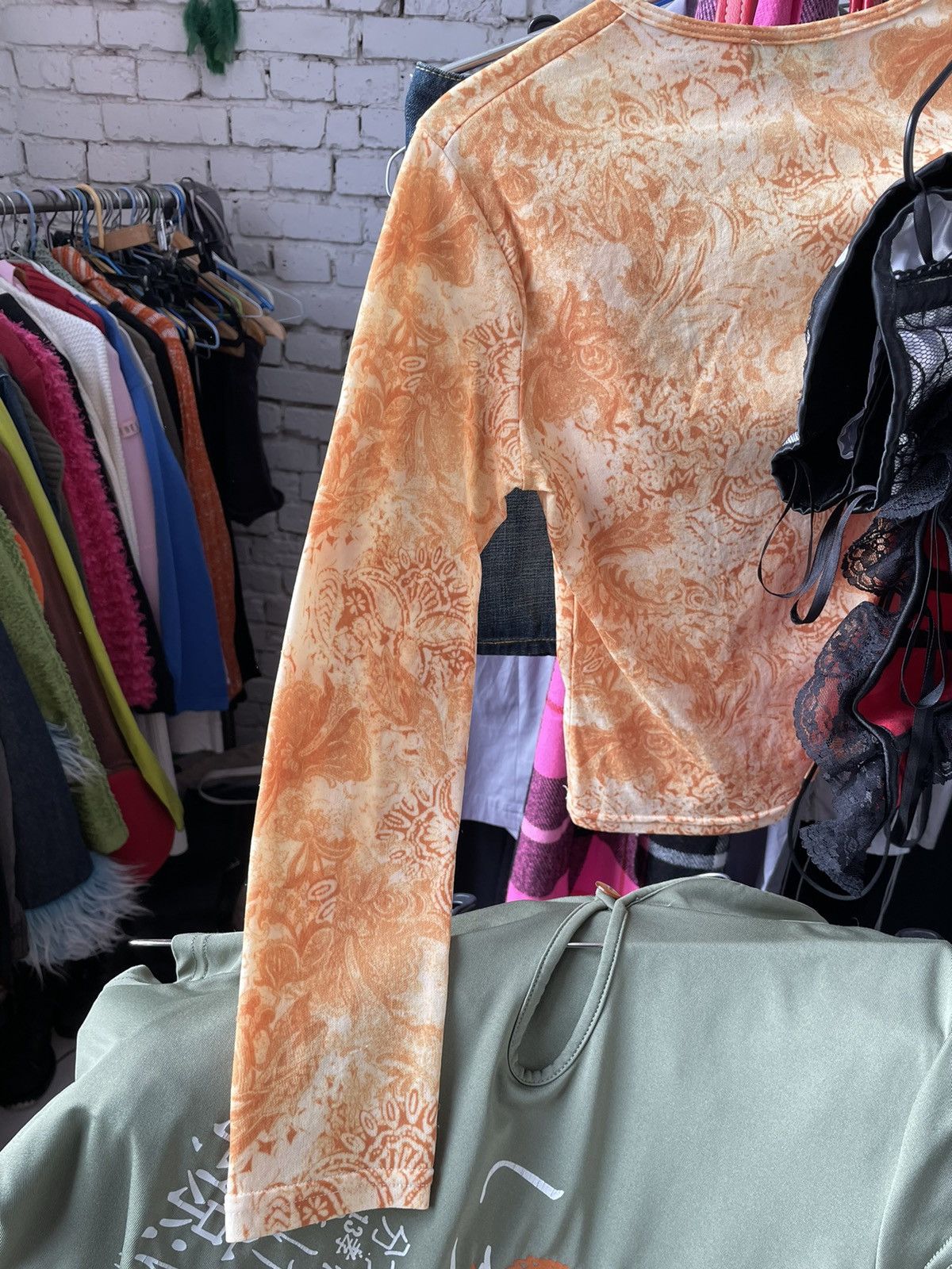 Japanese Brand × Vintage Y2k Yellow Mesh Top/Blouse Size S / US 4 / IT 40 - 4 Thumbnail