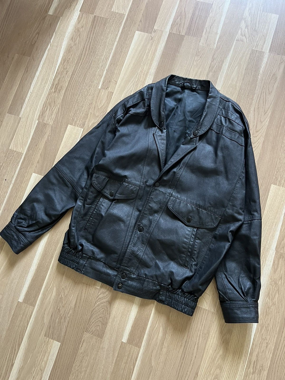 Vintage Vintage leather jacket bomber punk avant garde Size US L / EU 52-54 / 3 - 3 Thumbnail
