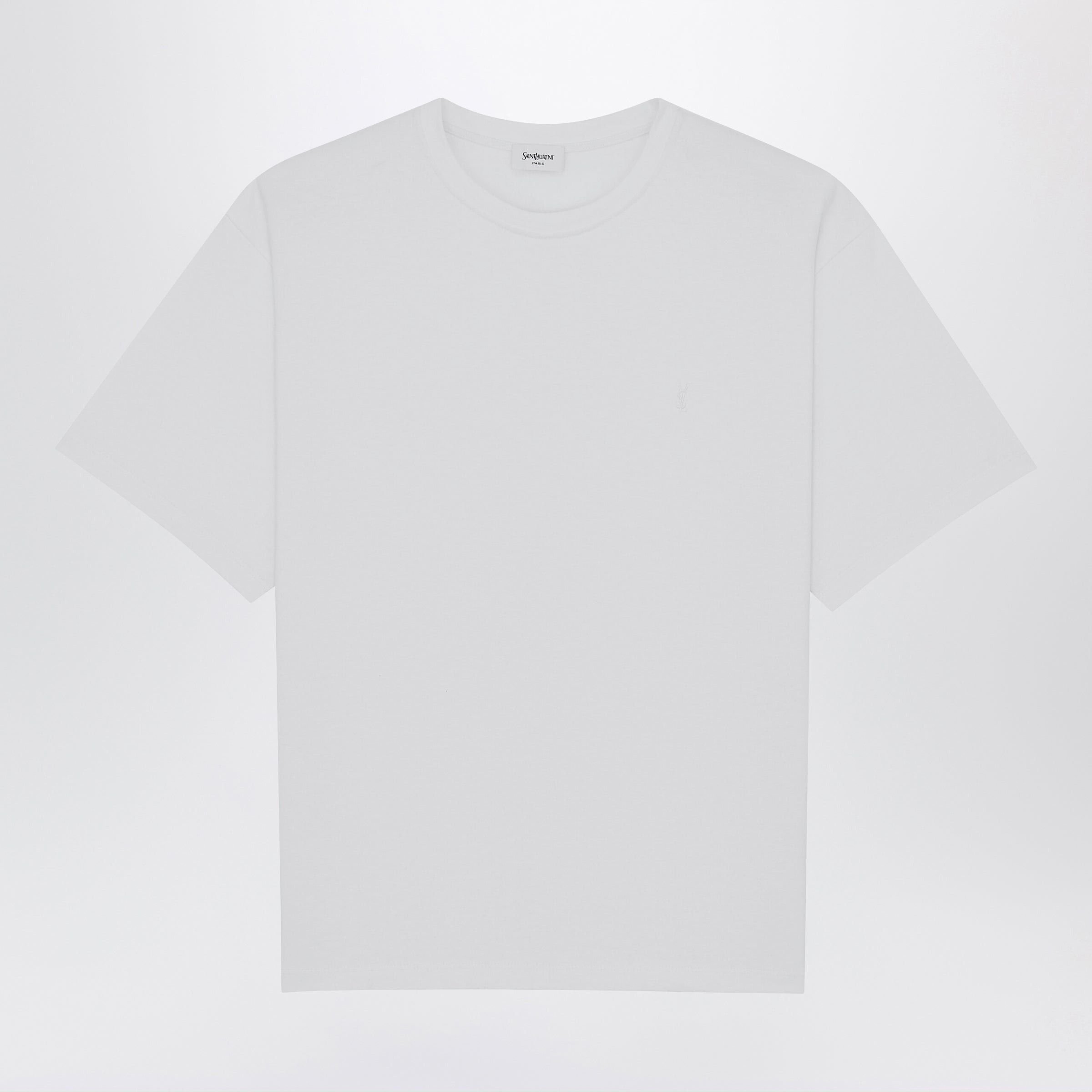 Saint Laurent Paris Saint Laurent White Oversized Cotton T-Shirt With Cassandre Logo Size US S / EU 44-46 / 1 - 1 Thumbnail