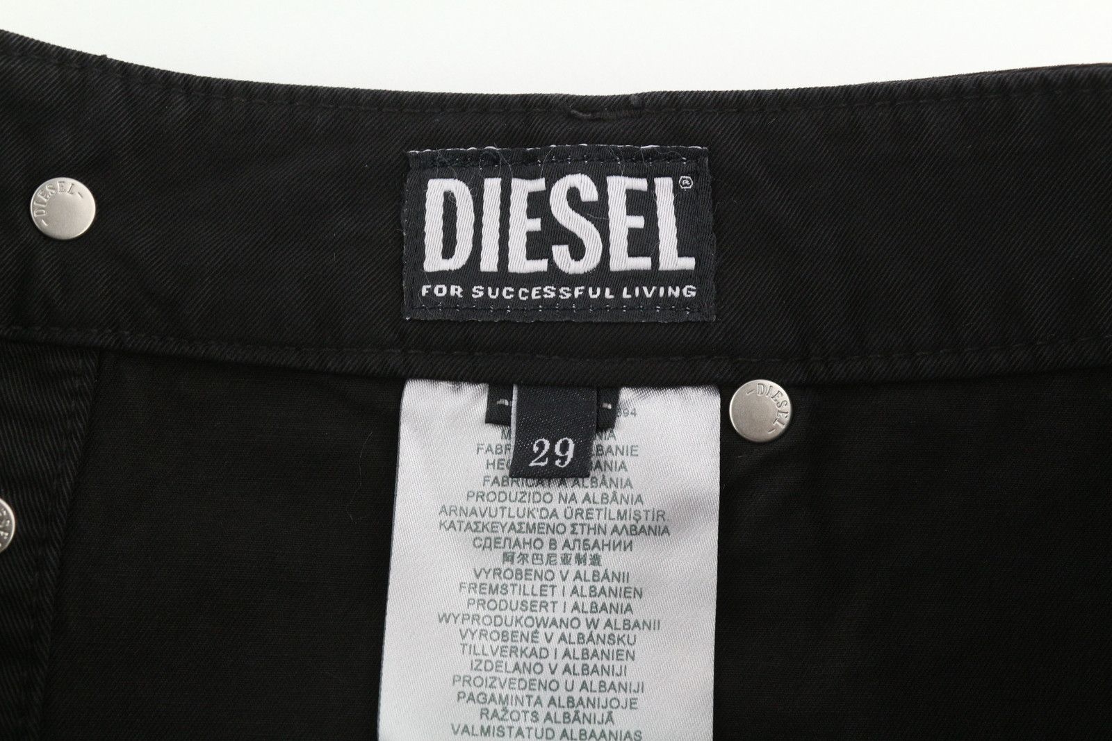 Diesel O-BEIGE W29 Black Twill Button A-Line Mini Skirt 41320 Size 29" - 8 Thumbnail