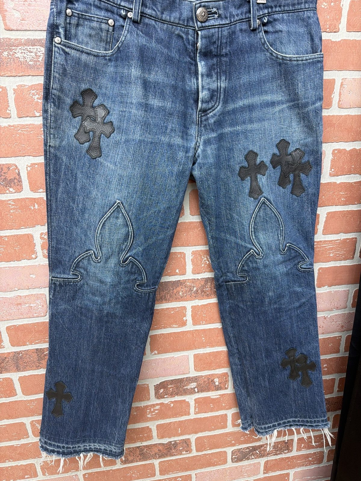 Chrome Hearts Chrome Hearts Patch Jeans Crosses Leather Blue Jean Size US 32 / EU 48 - 2 Thumbnail