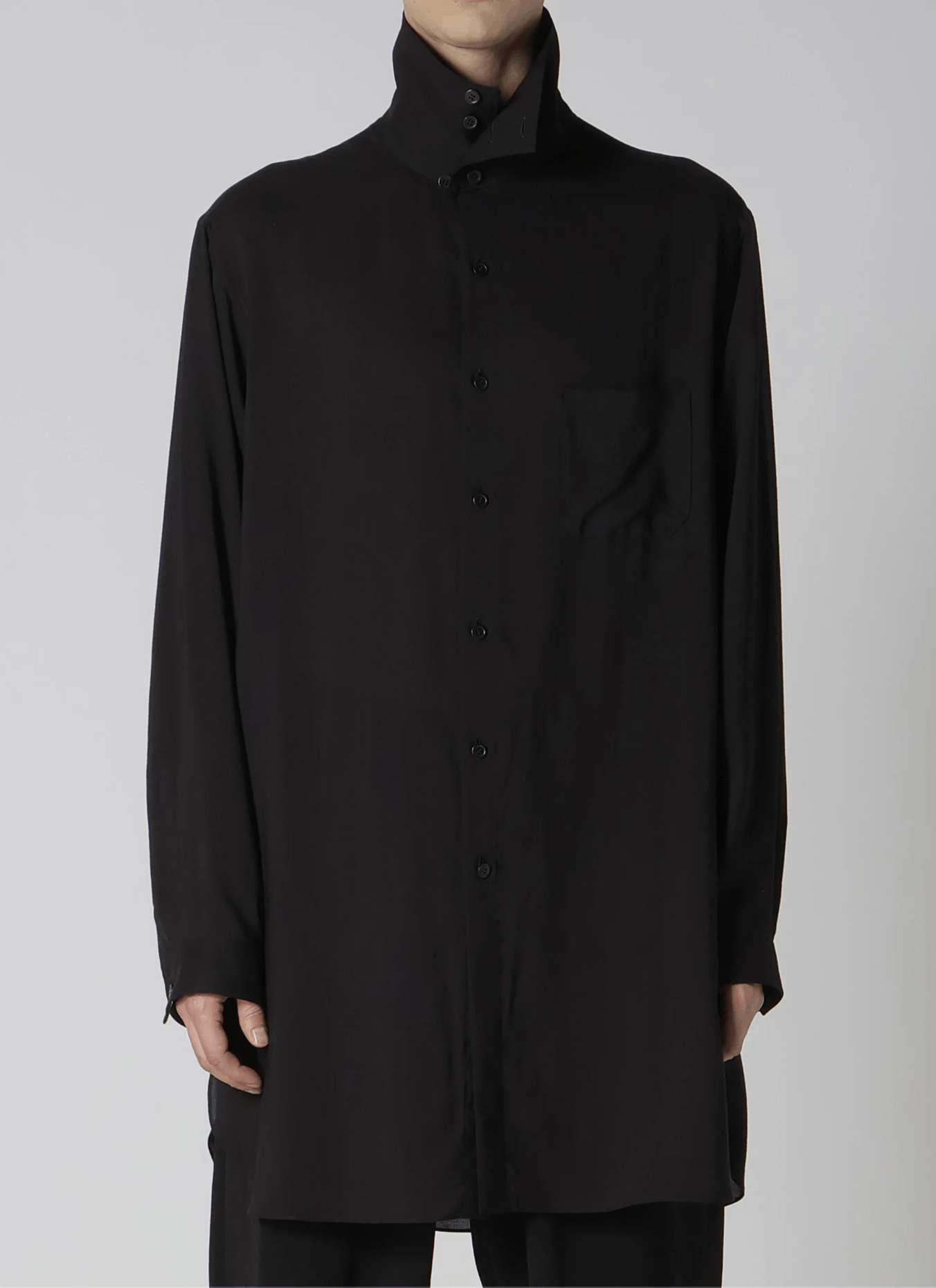 Yohji Yamamoto Yohji Yamamoto Pour Homme CELLULOSE LOAN STAND COLLAR BLOUSE Size US M / EU 48-50 / 2 - 3 Thumbnail