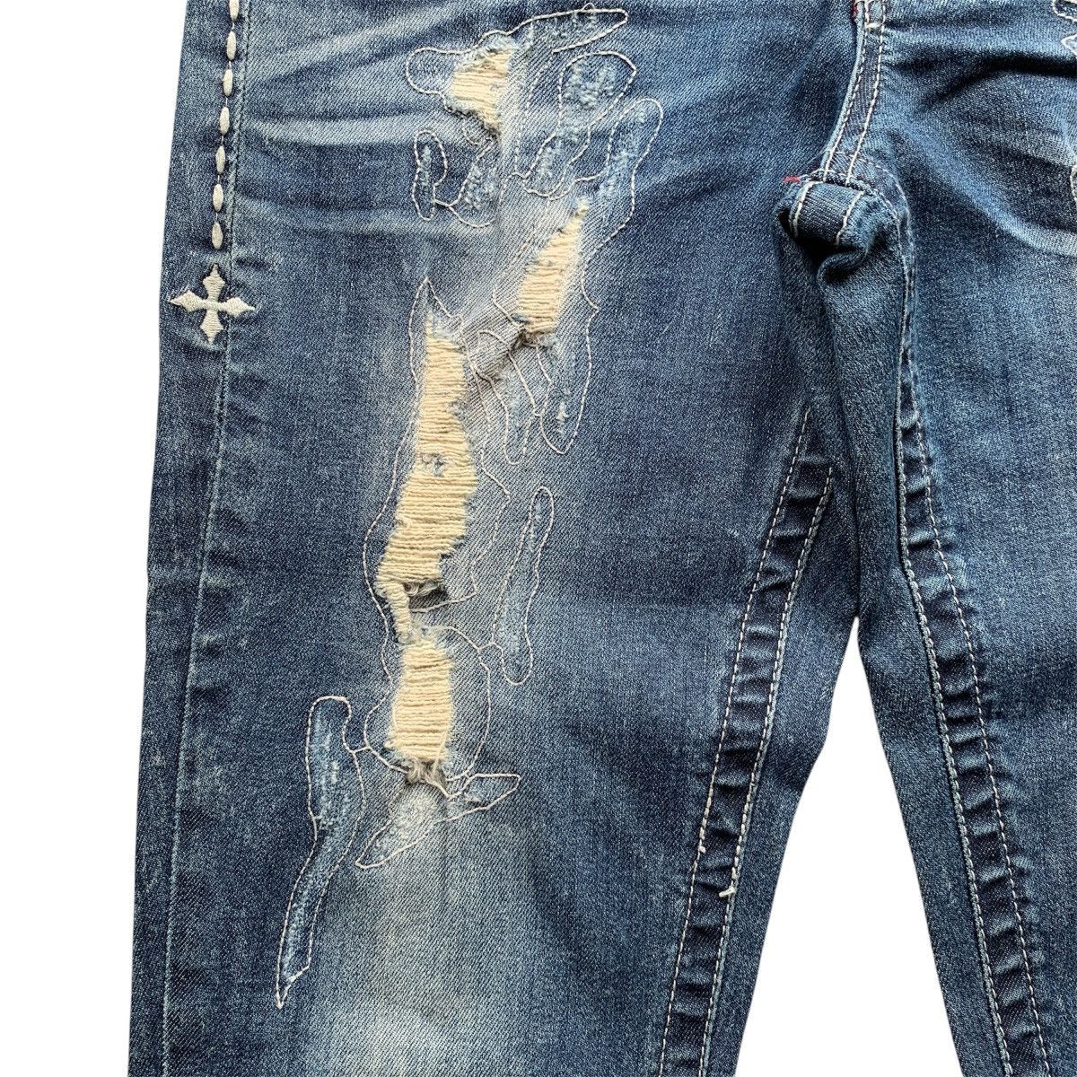 Le Grande Bleu (L.G.B.) Distressed Affliction Flared Jeans LGB Ifsix GOA Style Size US 29 - 4 Thumbnail