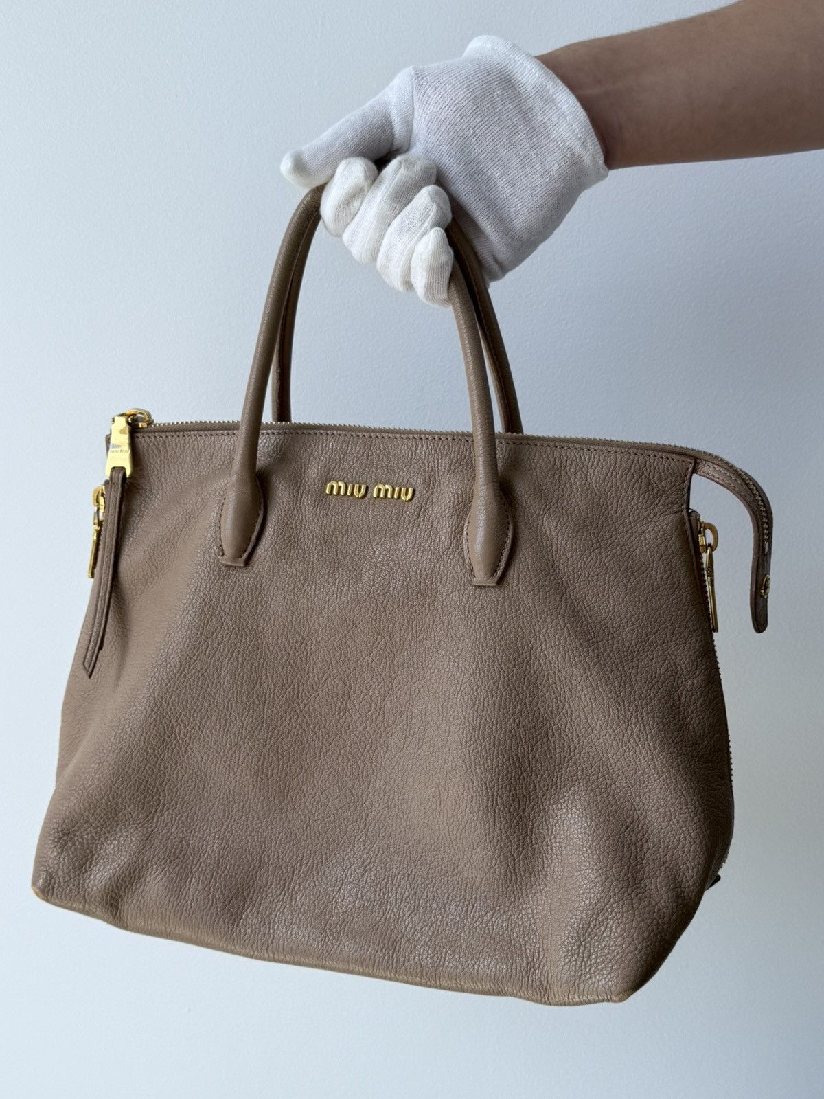 Miu Miu Miu Miu Madras Leather Handbag Size ONE SIZE - 1 Thumbnail