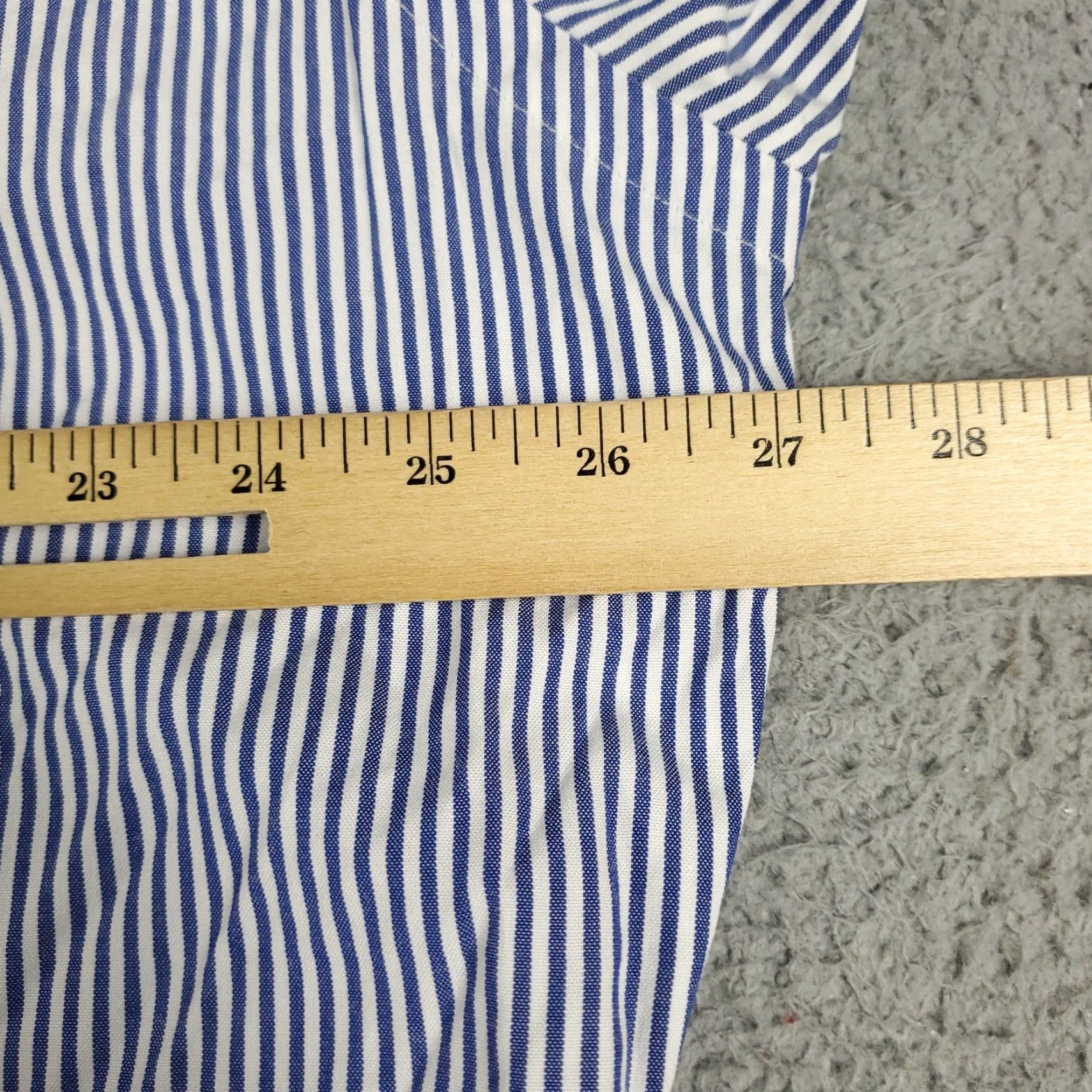 Ralph Lauren Ralph Lauren Shirt Mens Size 16.5 Blue Striped Dress Button Up Long Sleeve - Regular Fit, Non-Iron, Pockets, Classic American Style Mens Clothing Size 42R - 6 Thumbnail