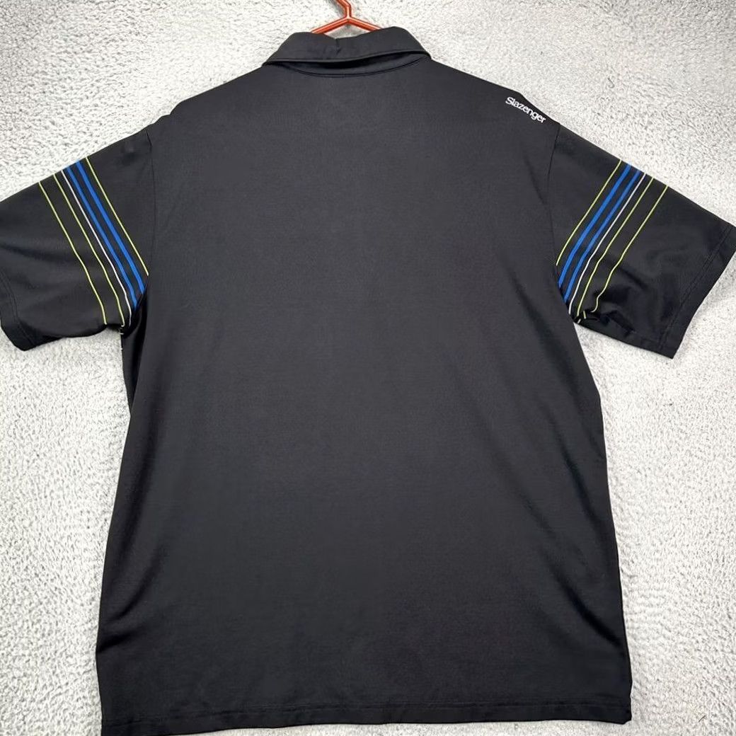 Vintage Slazenger Golf Polo Shirt Mens XL Black Stripes Performance Tech Stretch Rugby Size US XL / EU 56 / 4 - 3 Thumbnail