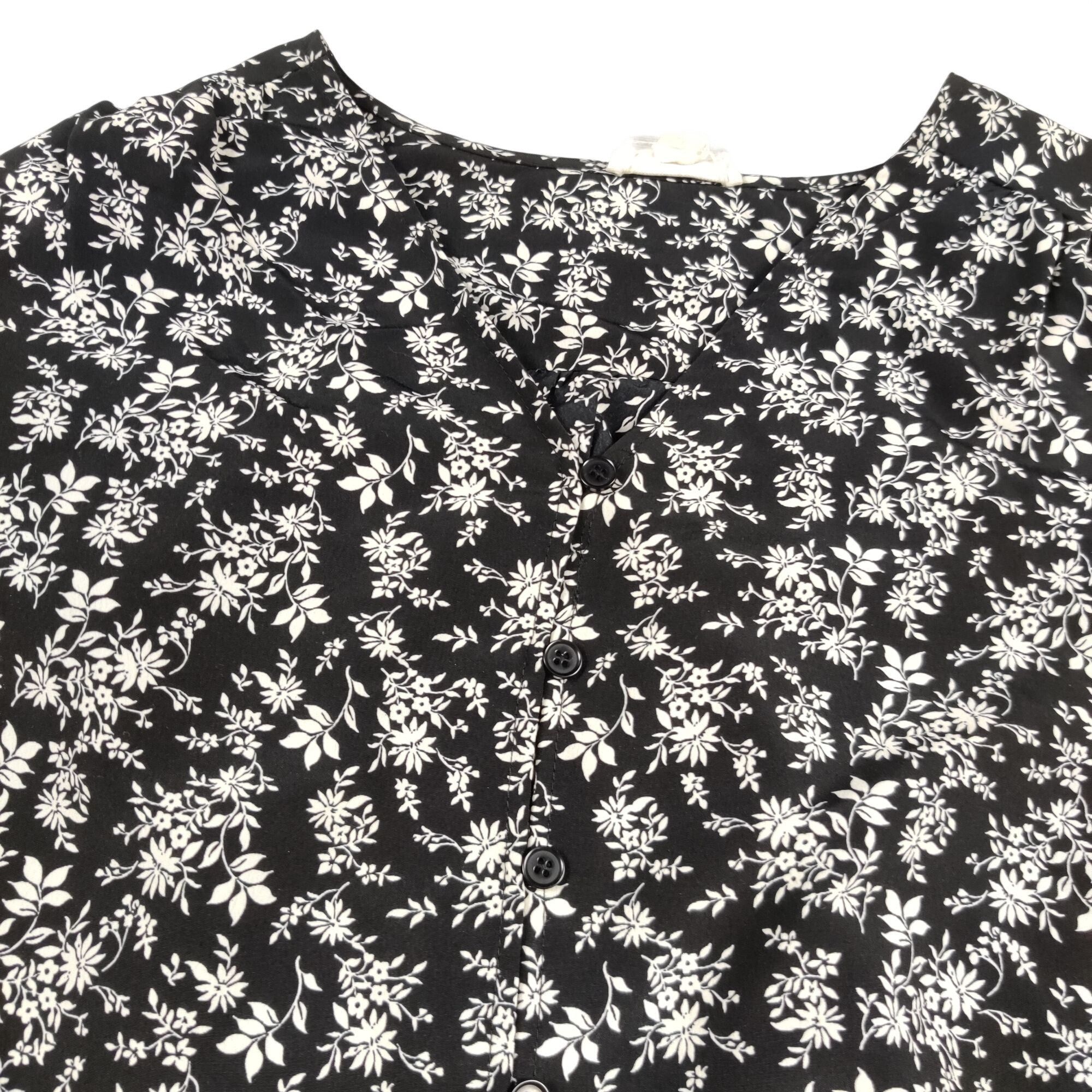 Other Sandy & Sid Floral Fairy Grunge Top M Black Button Up Whimsy Size M / US 6-8 / IT 42-44 - 5 Thumbnail