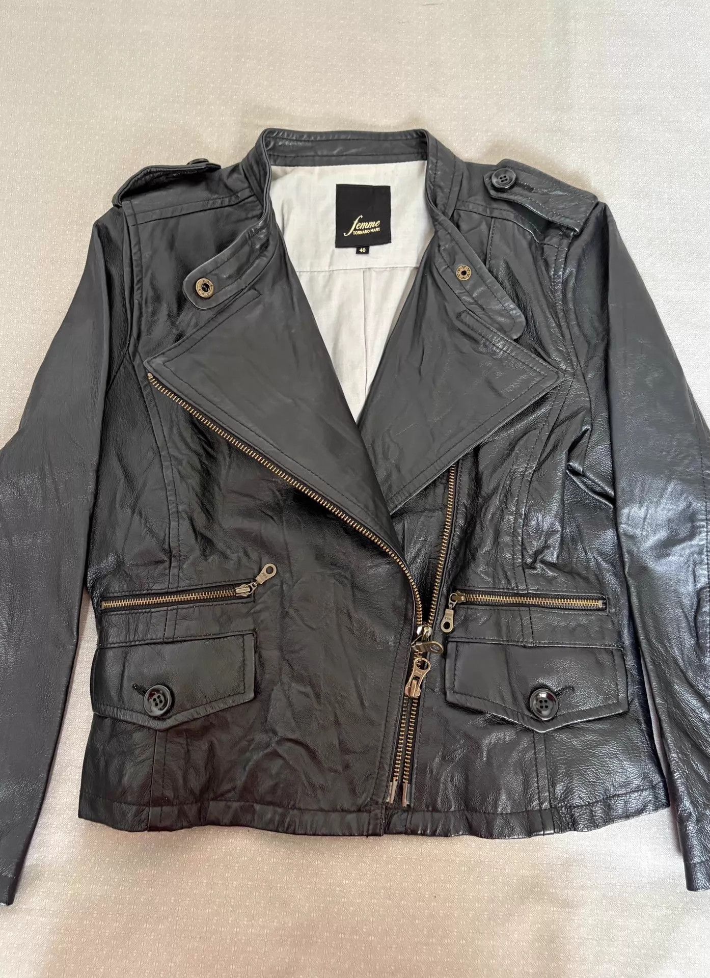 Tornado Mart Tornado Mart vintage leather jacket short fitted multi-zip Size S / US 4 / IT 40 - 7 Thumbnail