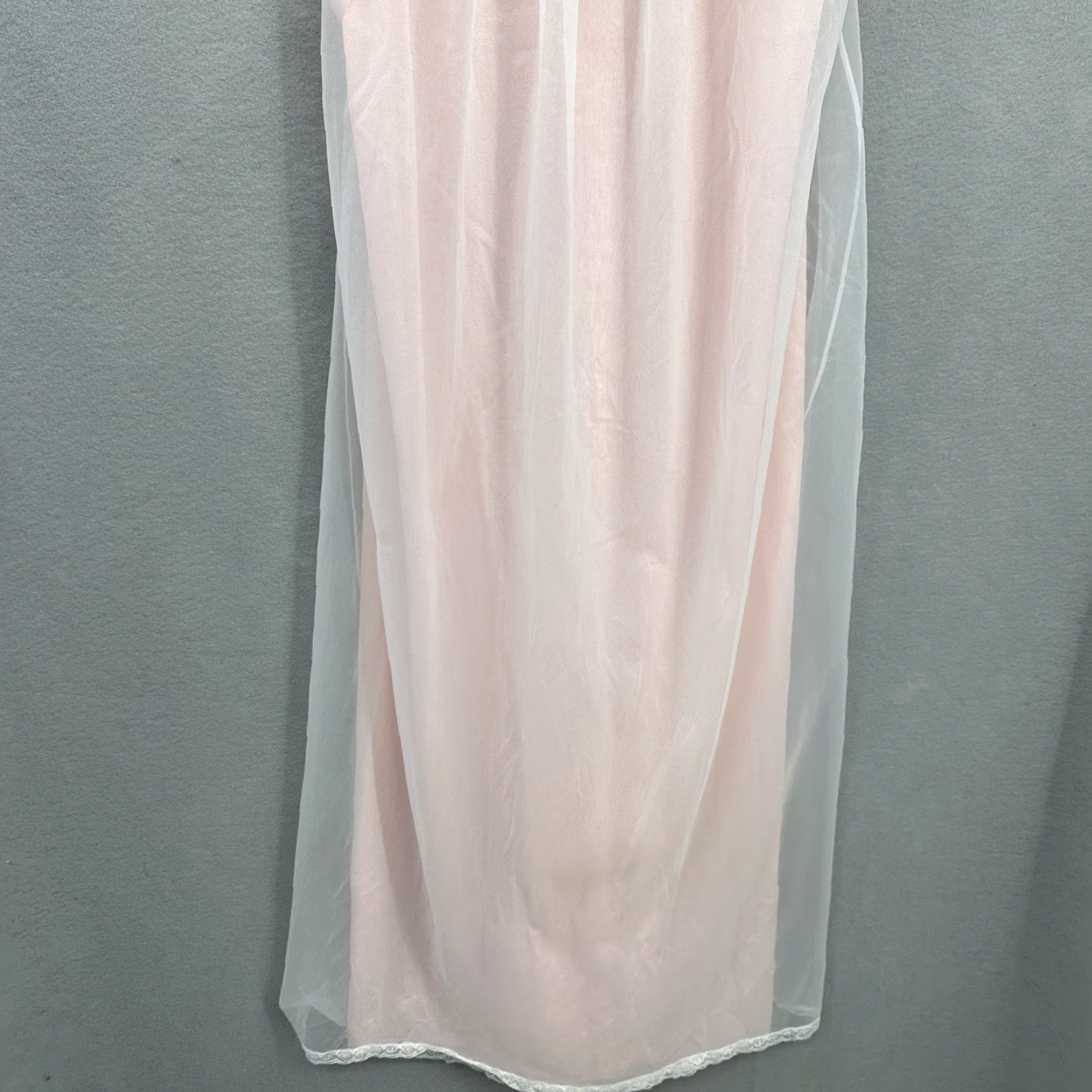 Vintage VINTAGE Vanity Fair Pink Nylon Tricot Long Cottagecore Womens 36 Small Sissy 60s Size ONE SIZE - 6 Thumbnail