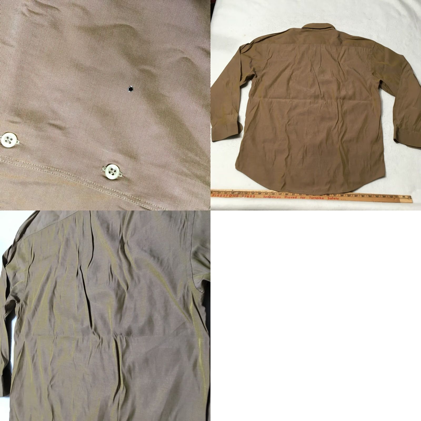 Olive brown olive Changing Shimmering Style Metallic Shirt XL birachi long sleeve Size US XL / EU 56 / 4 - 8 Thumbnail