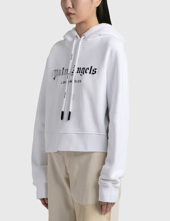 Palm Angels o1y1225 Logo Hoodie in White Size S / US 4 / IT 40 - 2 Thumbnail