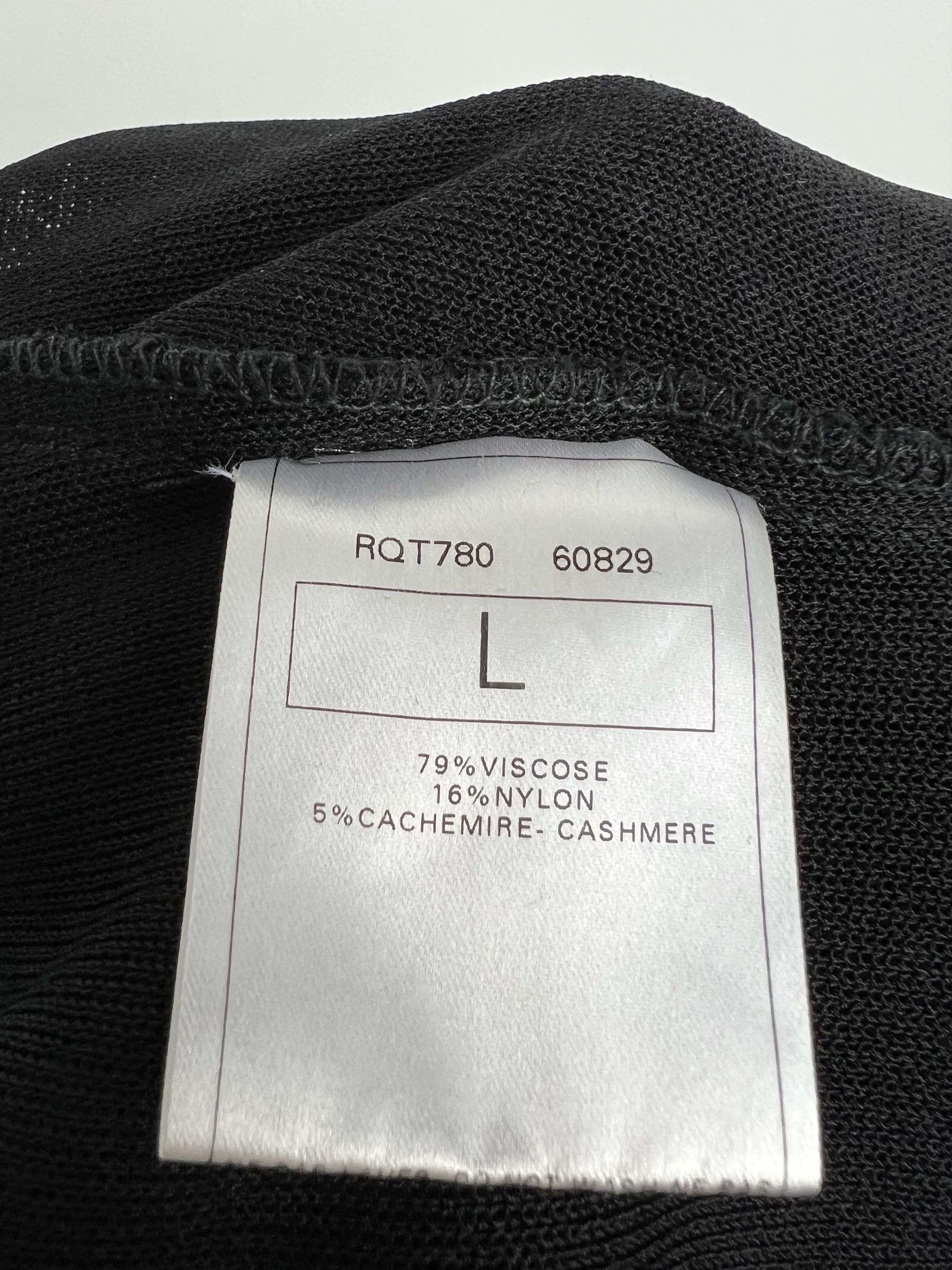John Galliano Galliano Women's Black Viscose Cashmere Tank Top Size L / US 10 / IT 46 - 8 Thumbnail