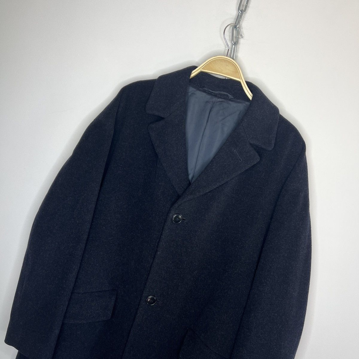 Hugo Boss Vintage Hugo Boss Wool Long Coat Jacket Black 90s Size US L / EU 52-54 / 3 - 4 Thumbnail
