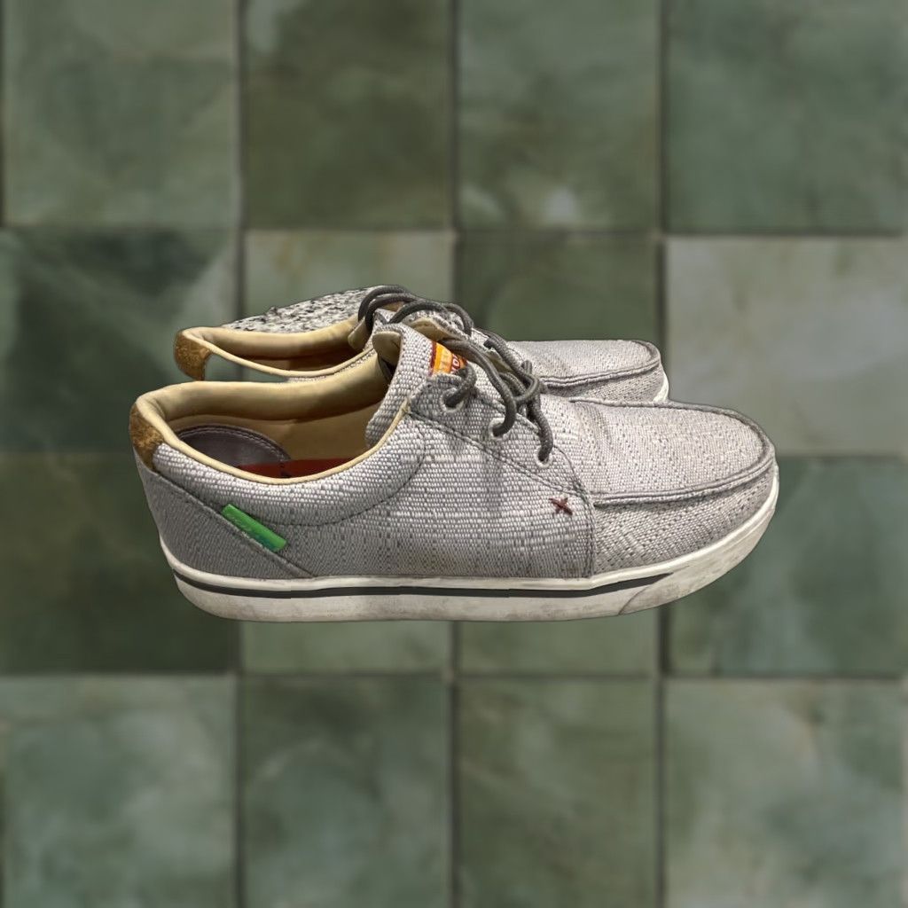Twisted X Twisted X Work Blend Loafer Men's 9M Gray MCAN003 Safety Toe Loafer Casual Leather Rubber Moc Toe Embroidered Gray 9 Mens Size US 9 / EU 42 - 1 Thumbnail