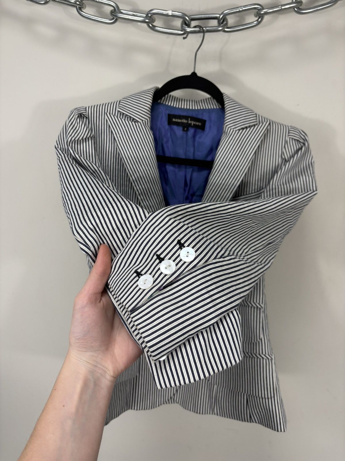 Nanette Lepore Nanette Lepore Women’s Striped 3-Buttons Blazer Jacket Size S / US 4 / IT 40 - 10 Thumbnail