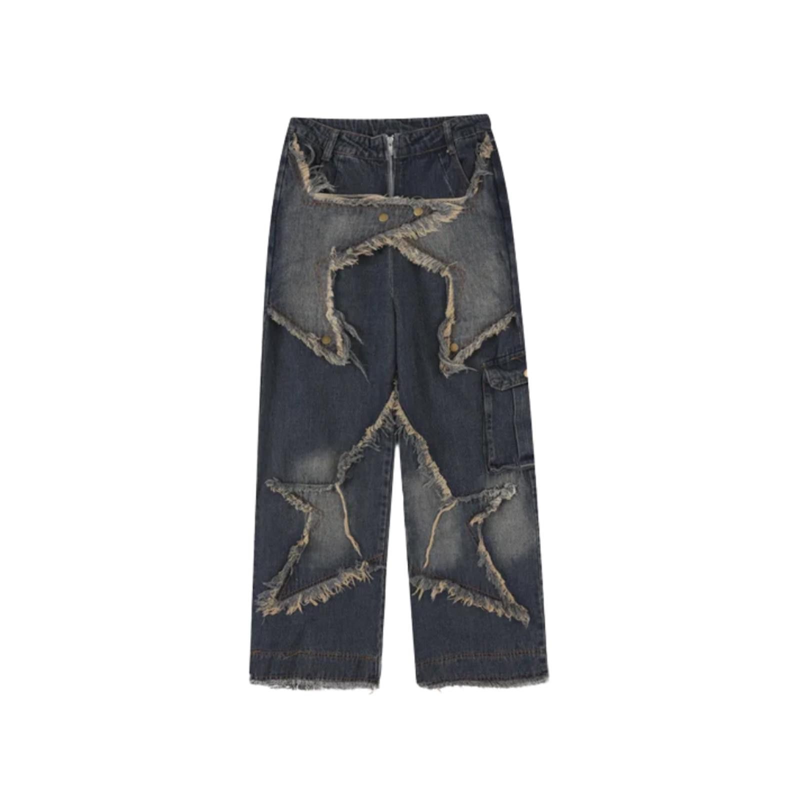 Jean STAR Embroidered Baggy Wide Leg Cargo Denim Jeans Size US 28 / EU 44 - 1 Thumbnail