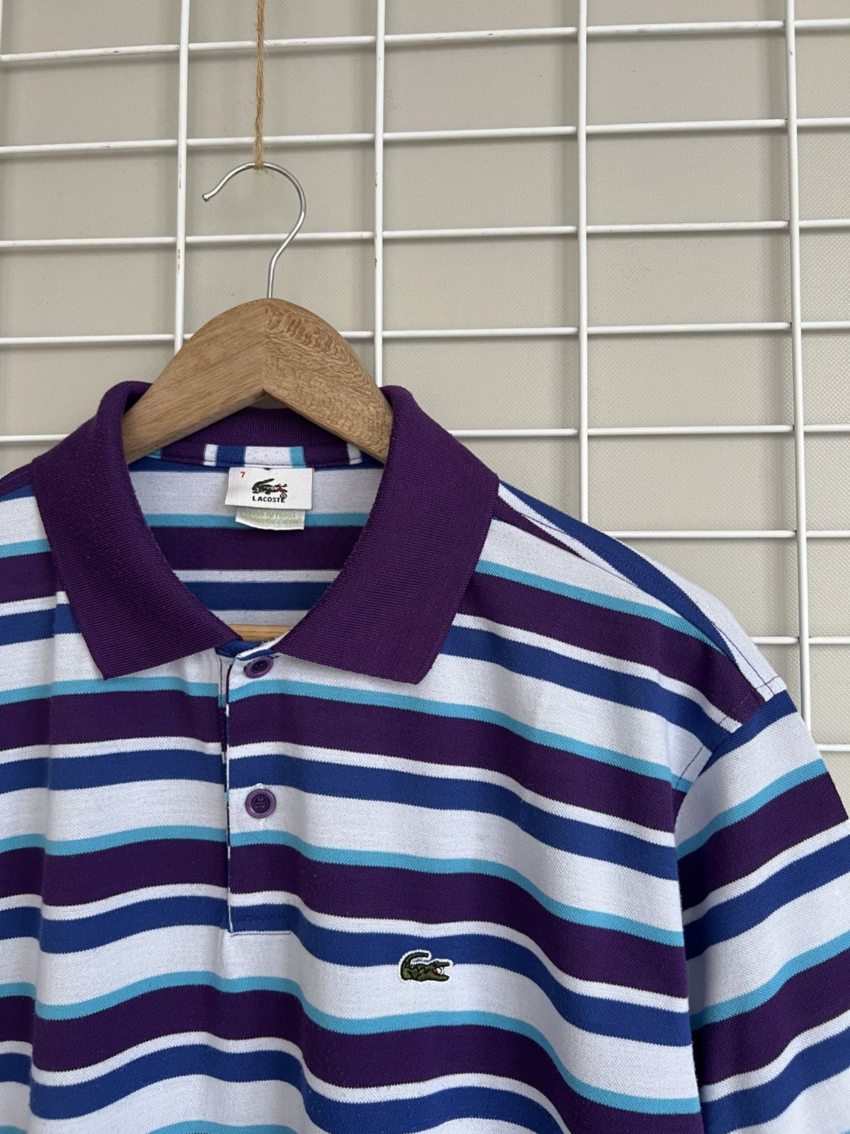 Lacoste Lacoste Striped Polo Shirt Mens Size 7 or L Vintage Cotton Size US L / EU 52-54 / 3 - 6 Thumbnail