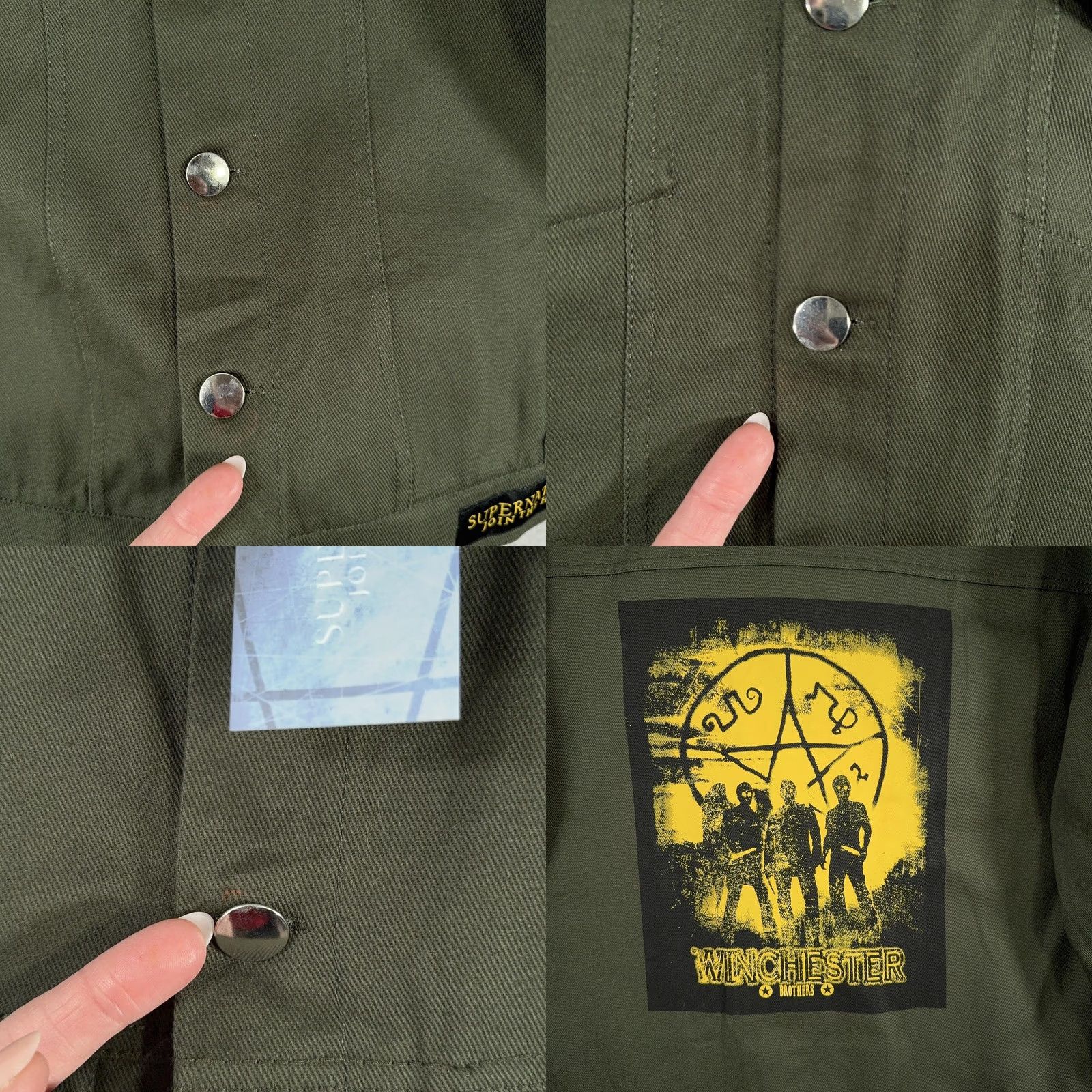Vintage VINTAGE? CultureFly Supernatural Join The Hunt Mens XS Green Trucker Jacket Size US XS / EU 42 / 0 - 8 Thumbnail