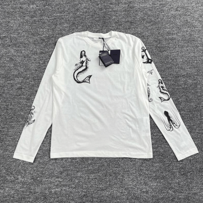 Prada Prada Long Sleeve T-shirt Size US L / EU 52-54 / 3 - 1 Thumbnail